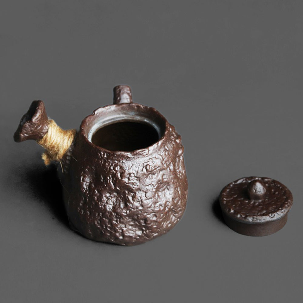 Japanese Kyusu Teapot with Stone Texture - Traditional Ceramic Tea Pot for Green Tea, Matcha & Sencha - Perfect for Home, Office & Tea Ceremonies