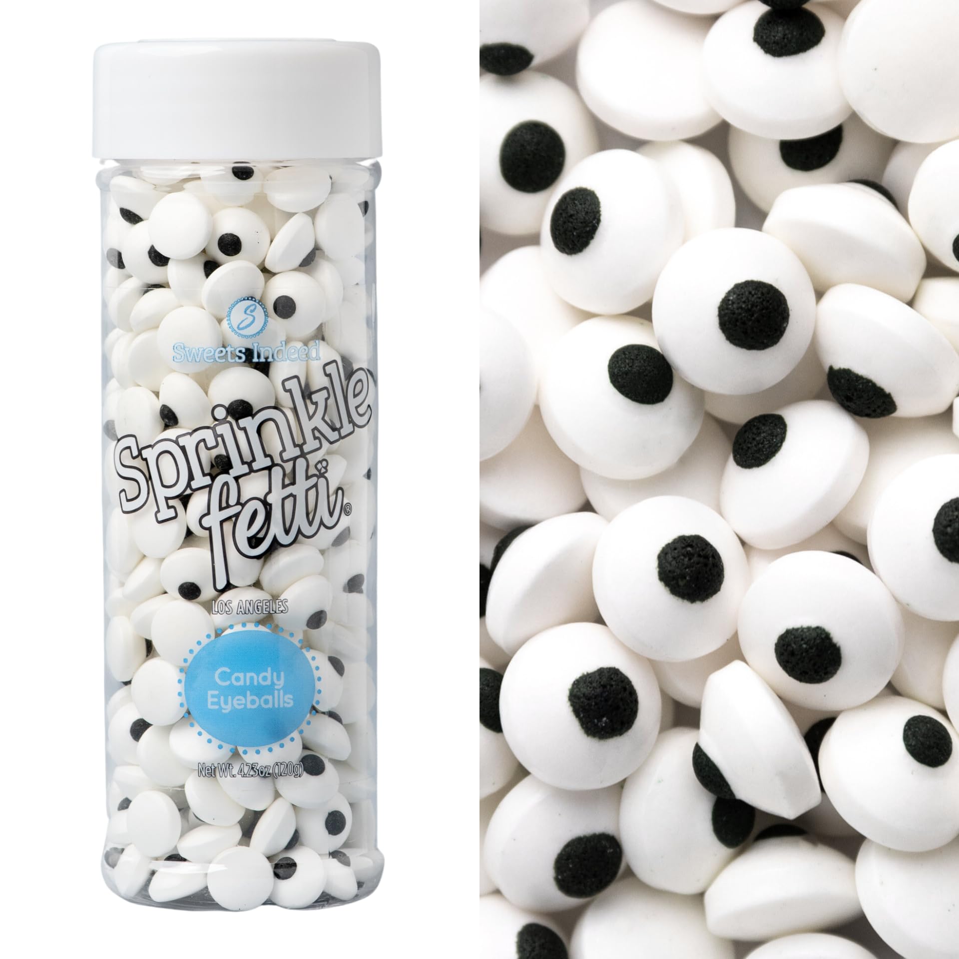 Sweets Indeed Bulk Candy Eyeballs - 300 Edible Eyes for Halloween, Cake Decorations, Baking, Ice Cream & Cookies - Fun Cupcake Toppers (4.23 oz) - Perfect for Parties, Spooky Treats & DIY Desserts