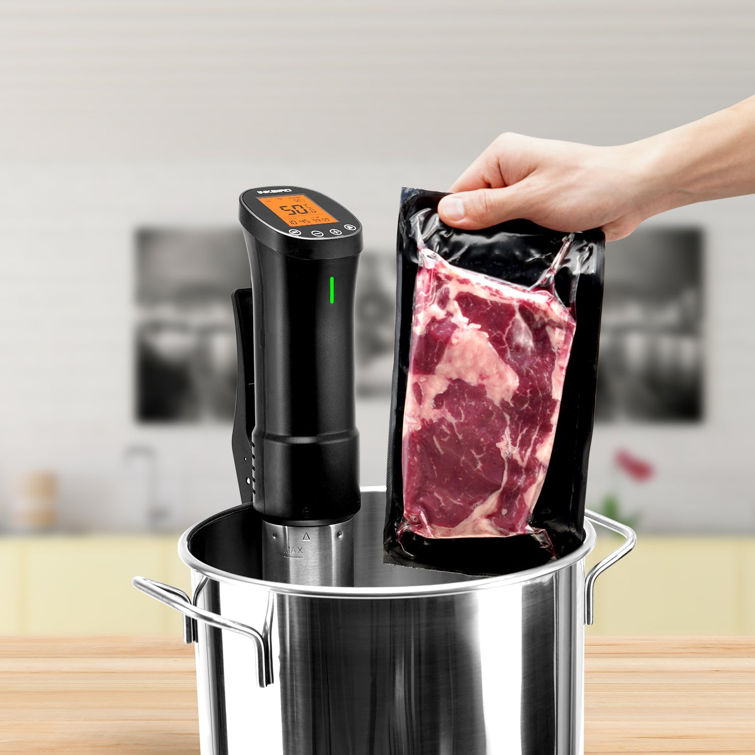 ISV 200W WiFi Sous Vide Cooker - Smart Precision Immersion Circulator for Perfect Steaks, Chicken & Fish | Home Kitchen & Restaurant Use