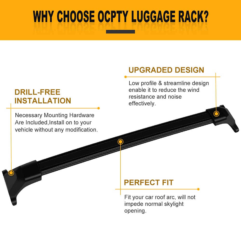 OCPTY Universal Roof Rack Cargo Bar for GMC Acadia 2017-2022 | Heavy Duty 150LBS Capacity Rooftop Luggage Carrier | Perfect for Camping, Road Trips & Outdoor Adventures