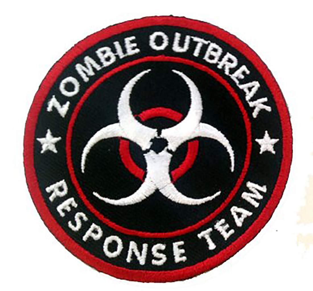 Zombie Outbreak Response Team Biohazard Embroidered Iron-On Patch for Jackets, Bags & Costumes - Perfect for Halloween Cosplay & Survivalist Gear