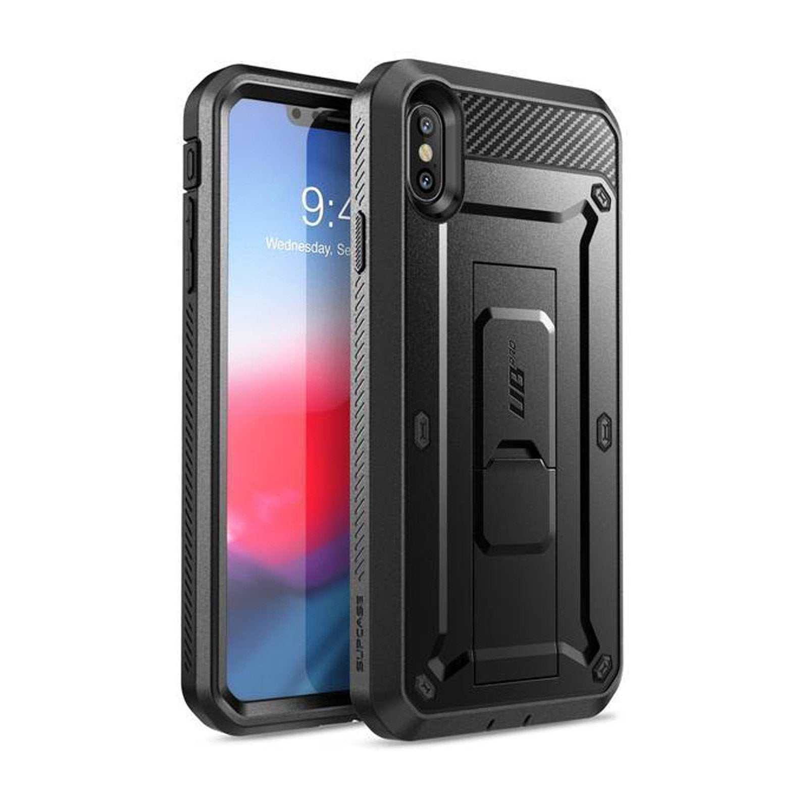 iPhone XS Max Unicorn Beetle Pro Full Body Holster Case - Heavy Duty Protective Cover with Built-in Screen Protector & Kickstand (Black) - Perfect for Outdoor Activities, Construction Work & Extreme Sports
