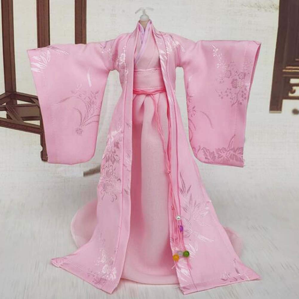 Panda Legends Handmade Chinese Style Ancient Beauty Costume - Pink Floral Doll Dress for 1/6 Scale Dolls | Perfect for Collectors, Photography & Display