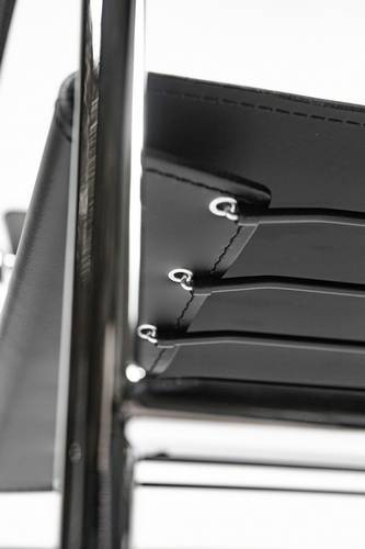 Le Corbusier LC1 Basculant Sling Chair - Genuine Black Leather Modern Lounge Chair for Living Room, Office & Reading Nook