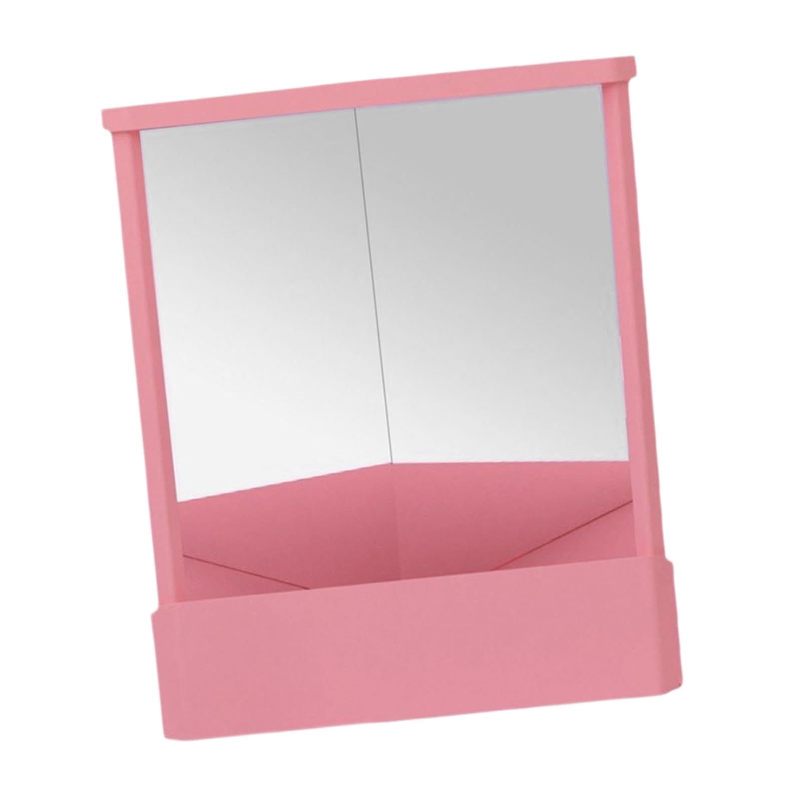 CLUB BOLLYWOOD® CB Non-Reversing Mirror - Pink Vanity Mirror for Dresser, Bedroom & Table | Portable Inverted Makeup Mirror for Precise Beauty Application | Perfect for Home, Travel & Professional Makeup Artists | Health & Beauty Accessories