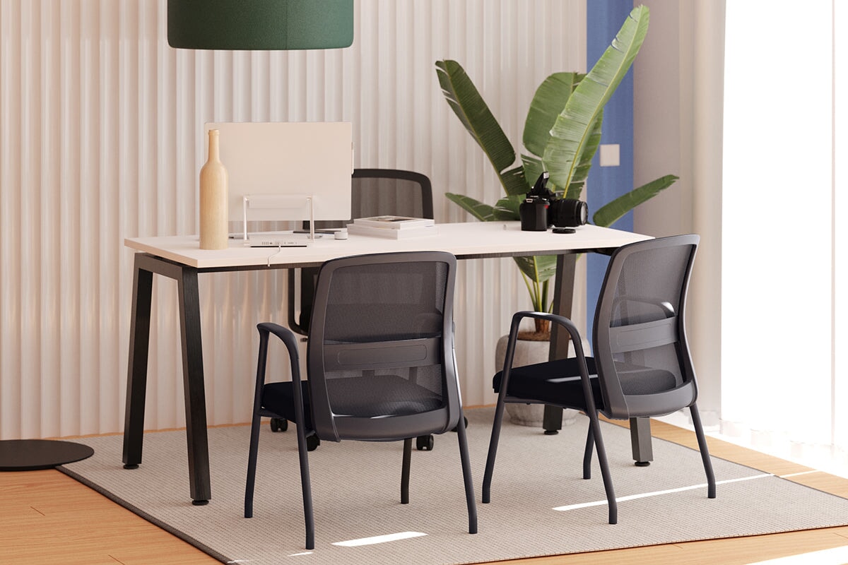 Robin Visitor 4 Leg Mesh Office Chair - Ergonomic Computer Desk Chair for Home & Office Workspace
