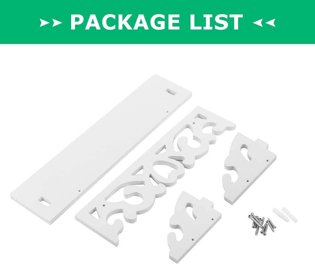 GOTOTOP White Floating Shelf - Modern Wooden Wall Mounted Shelf with Carved Cutout Design, Chic Filigree Storage Rack for Home Decor - Perfect for Living Room, Bedroom, Study, Kids Room & Office Organization
