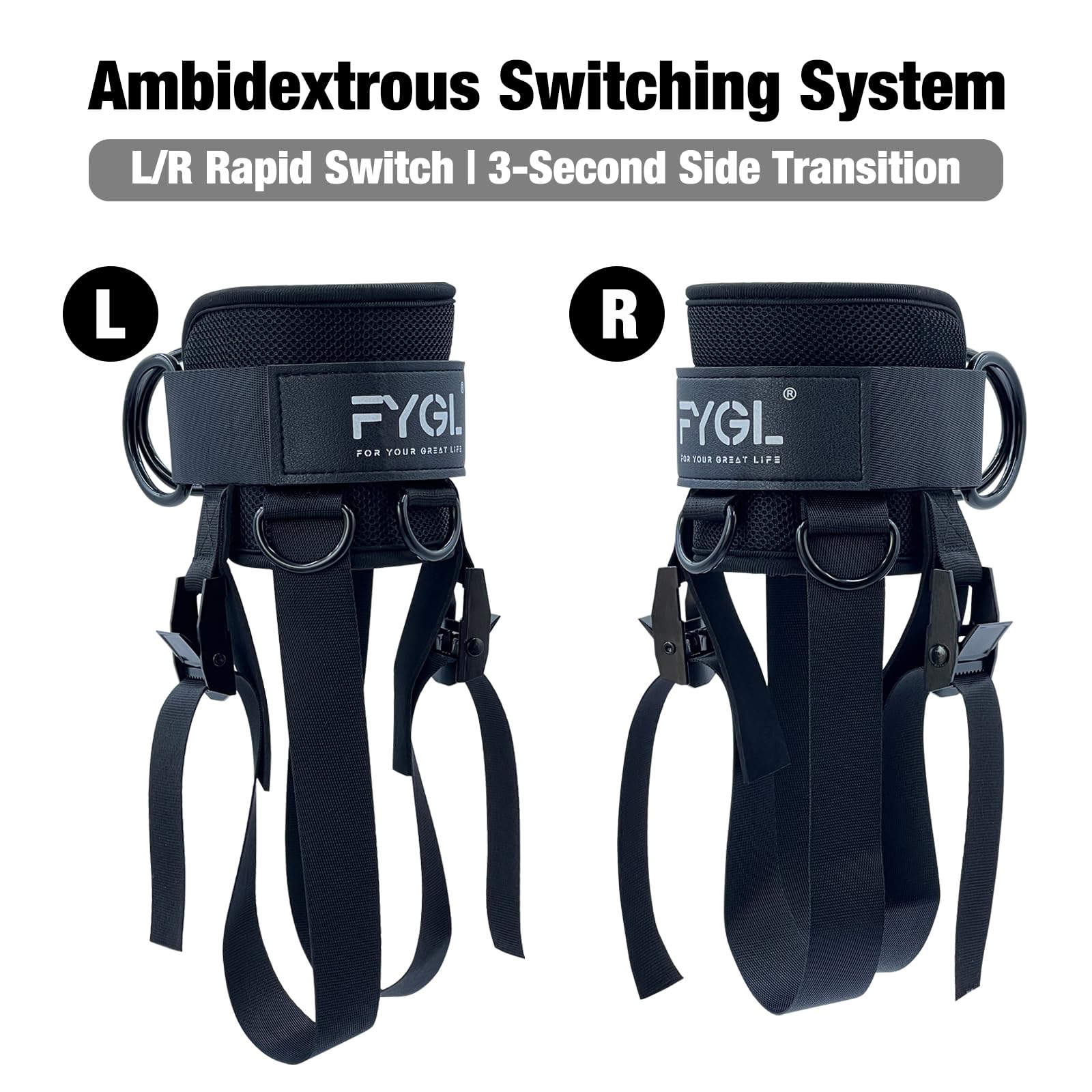 FYGL Ankle Strap for Cable Machine & Resistance Bands - Adjustable Dumbbell Foot Attachment - Perfect for Calf Raises, Glute Kickbacks, Hamstring Curls - Home & Gym Workout Equipment for Men & Women - Ideal for Strength Training, Leg Exercises, and Full Body Workouts