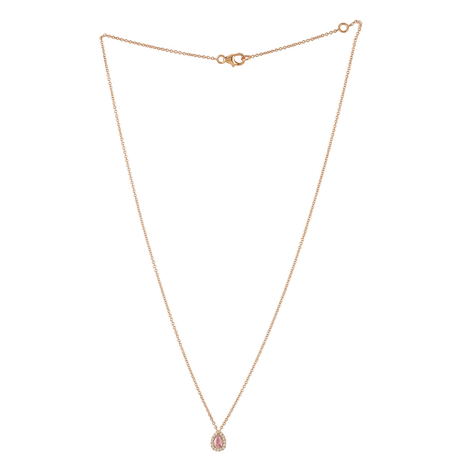 18K Rose Gold Colored Diamond Dainty Princess Necklace - Elegant Jewelry for Weddings, Anniversaries & Special Occasions