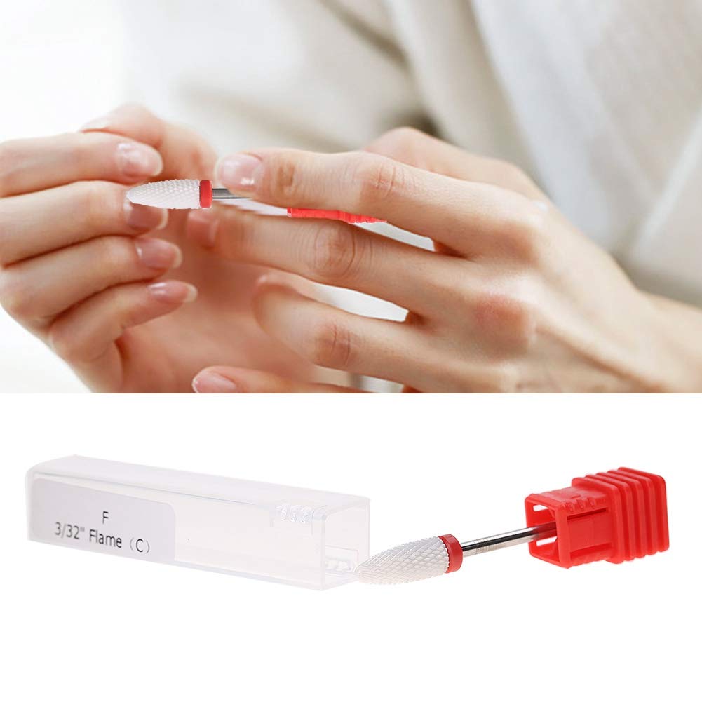 Ceramic Nail Drill Bits Set - 4 Types Round & Flat Grinding Heads for Professional Manicure & Pedicure Tools - Perfect for Nail Salons, Home Grooming & DIY Nail Art