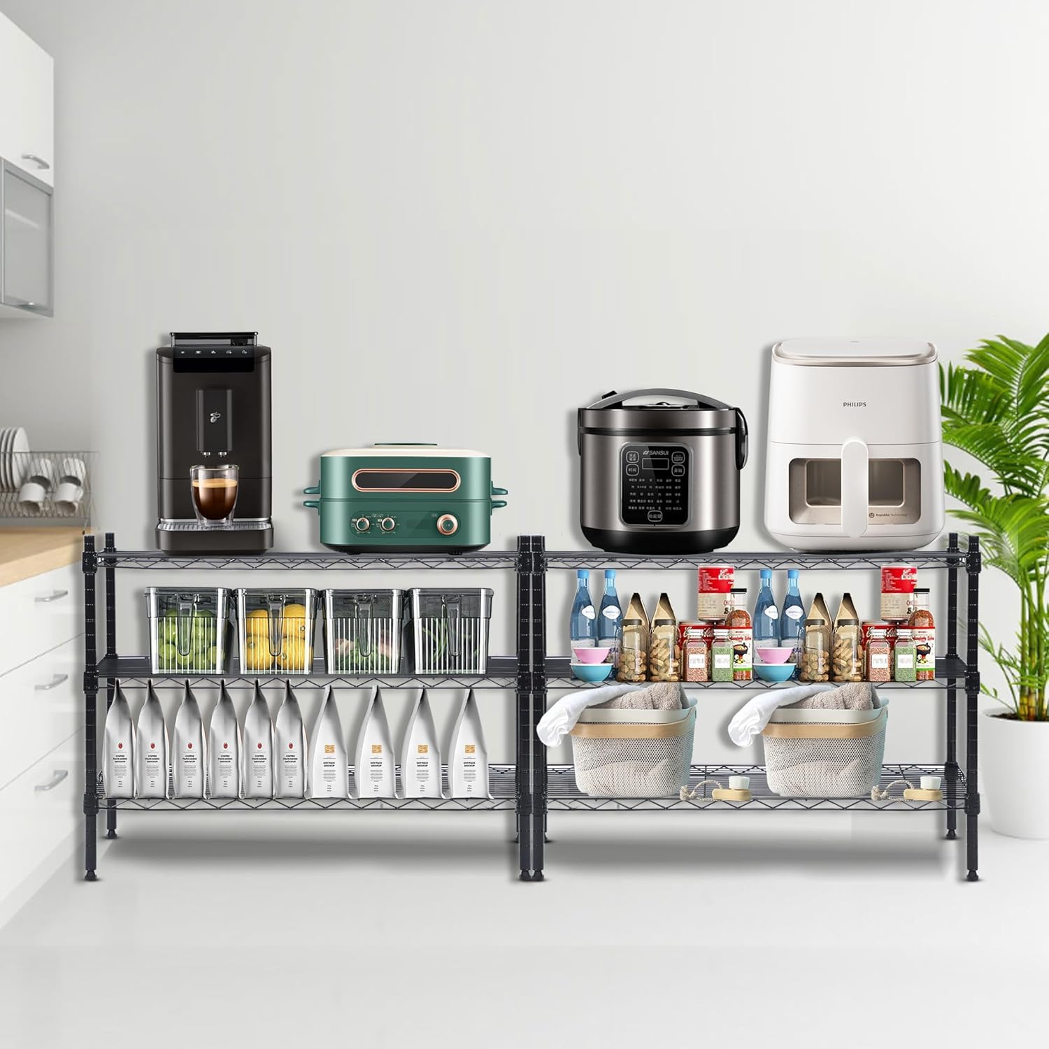 Heavy Duty 3-Tier Adjustable Wire Shelving Unit - 750 lbs Capacity (250 lbs per Shelf) - 30