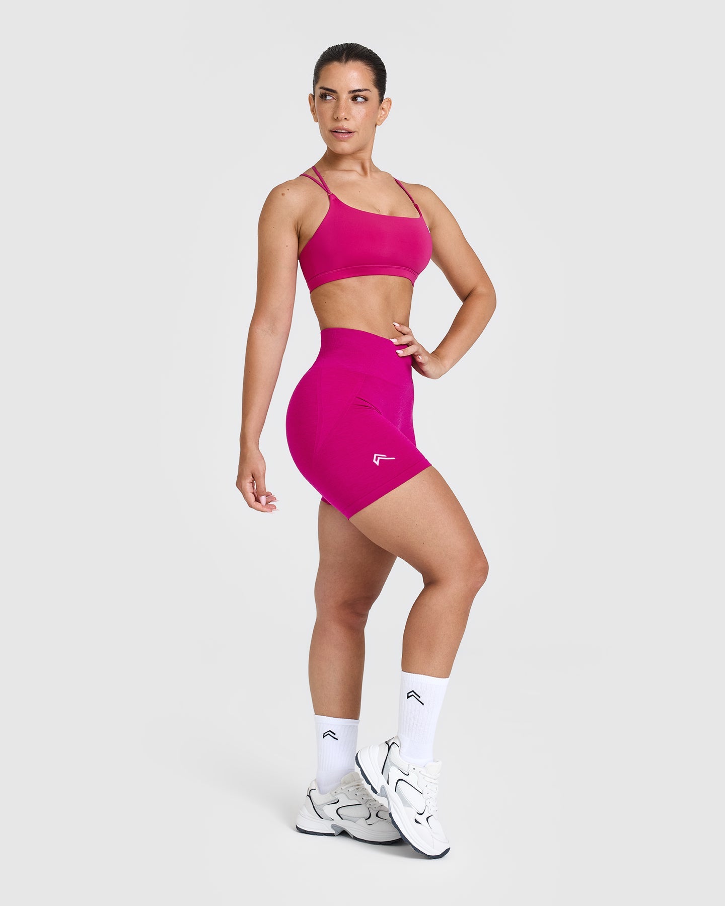 Effortless Seamless Shorts for Women - Comfortable High-Waisted Workout Yoga Running Shorts in Fuchsia Pink | Perfect for Gym, Lounge & Summer Activities