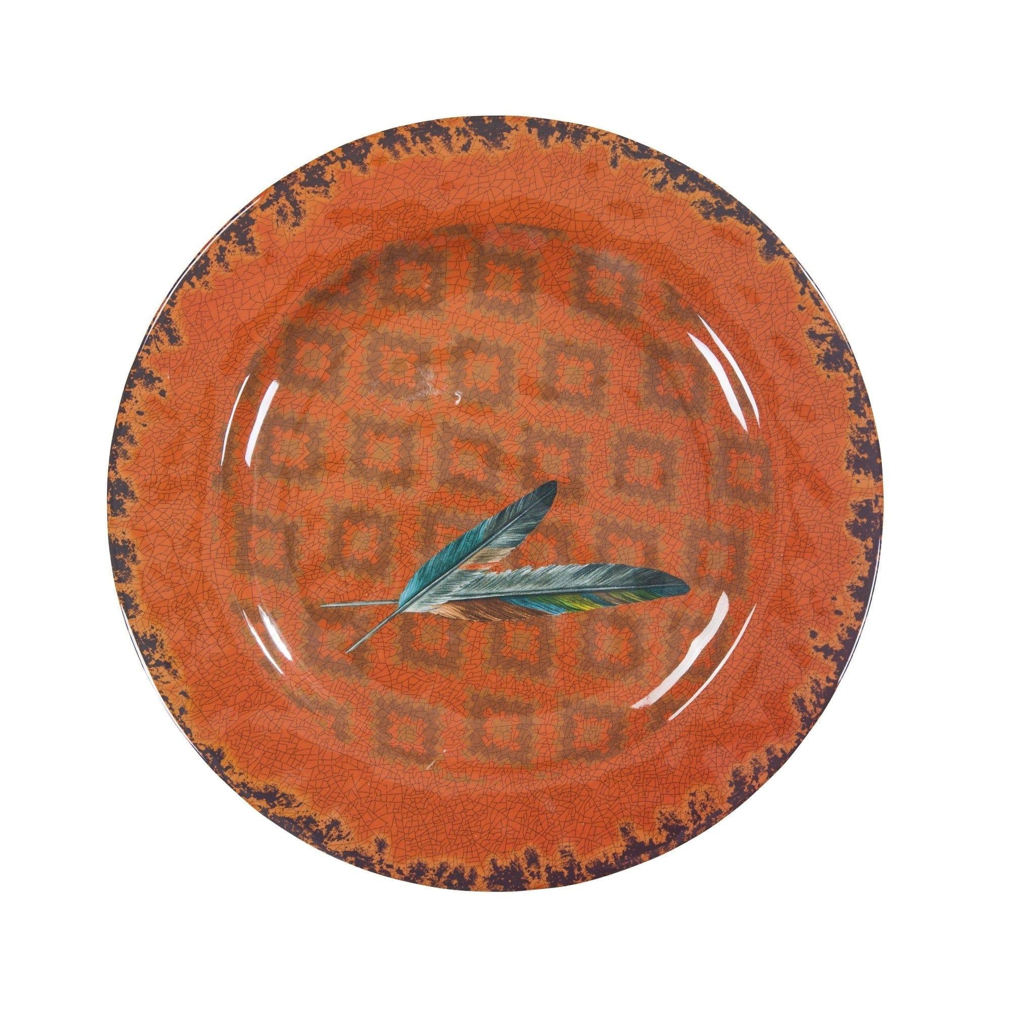 Premium Feather Melamine Dinner Plates - Lightweight & Durable Dishware for Outdoor Dining, Picnics, and Camping