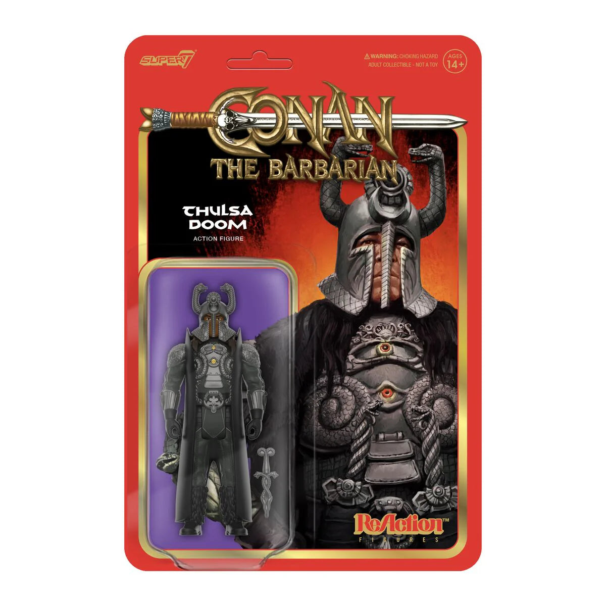 Super7 Conan W1 ReAction Figure - Thulsa Doom Collectible Toy for Fans | Perfect for Display, Action Play & Movie Memorabilia Collection
