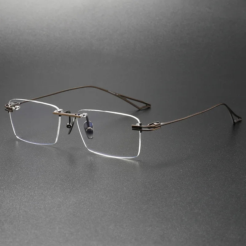 Aror Unisex Rimless Square Titanium Eyeglasses 22497 - Lightweight Durable Glasses for Men & Women - Perfect for Reading, Working & Daily Wear