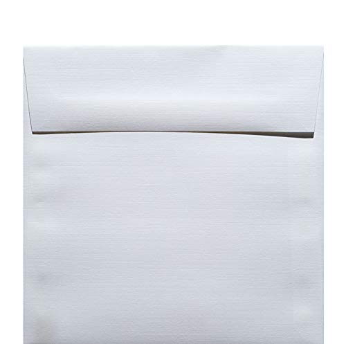 Premium 6.5x6.5 Inch Square Linen Envelopes - Solar White (80T/Linen) - Pack of 250 - Perfect for Wedding Invitations, Greeting Cards & Business Correspondence
