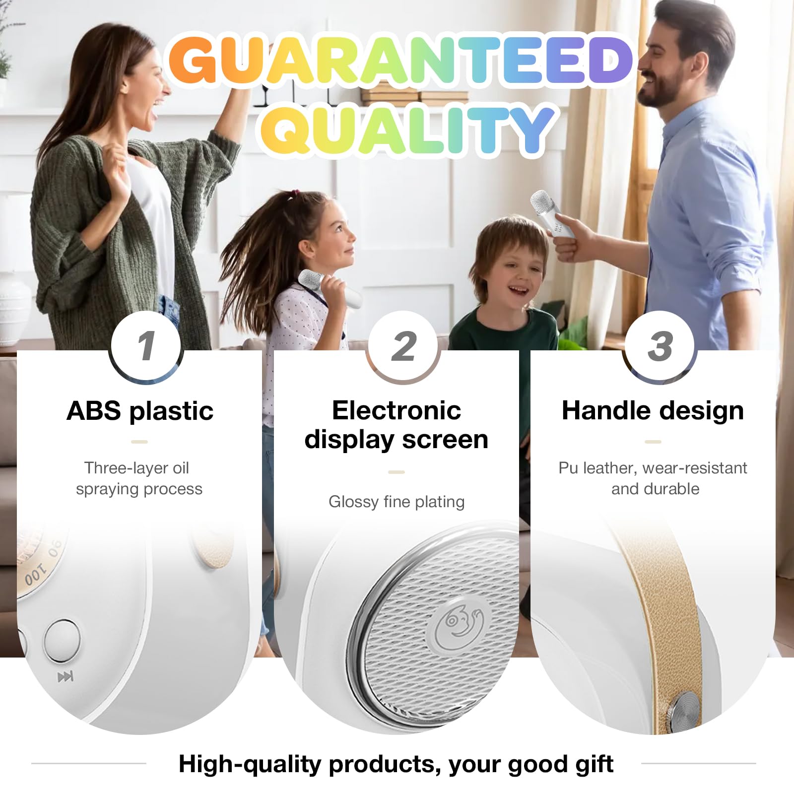 Best Kids Karaoke Machine with 2 Wireless Bluetooth Microphones - Portable Mini Singing System for Children's Parties, Home Entertainment & Gifts (White)