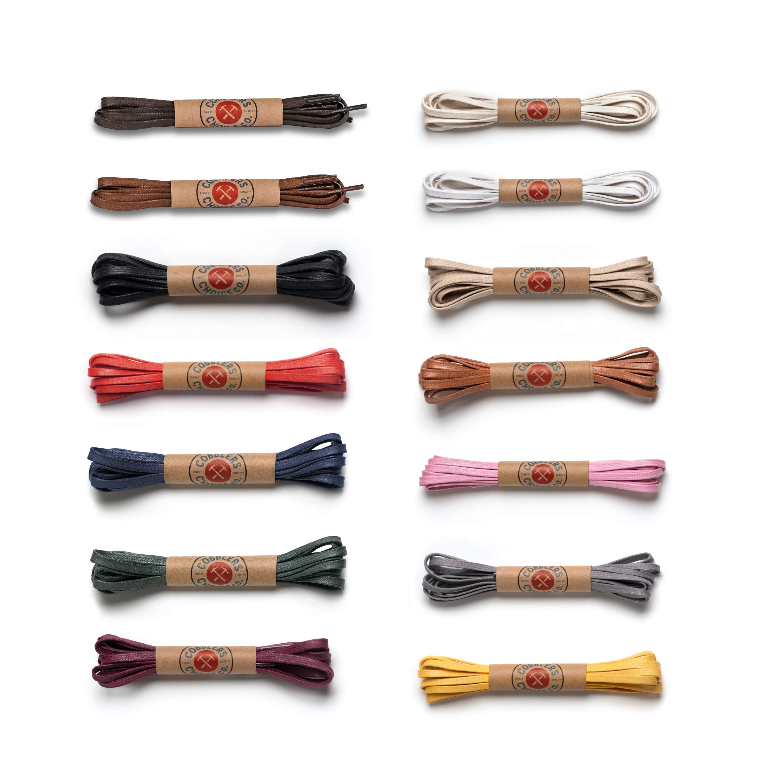 Premium Flat Waxed Cotton Boot Laces - Durable & Stylish Shoelaces for Work Boots, Hiking & Casual Shoes | Cobbler's Choice Replacement Laces for Men & Women | Perfect for Outdoor Activities & Everyday Wear