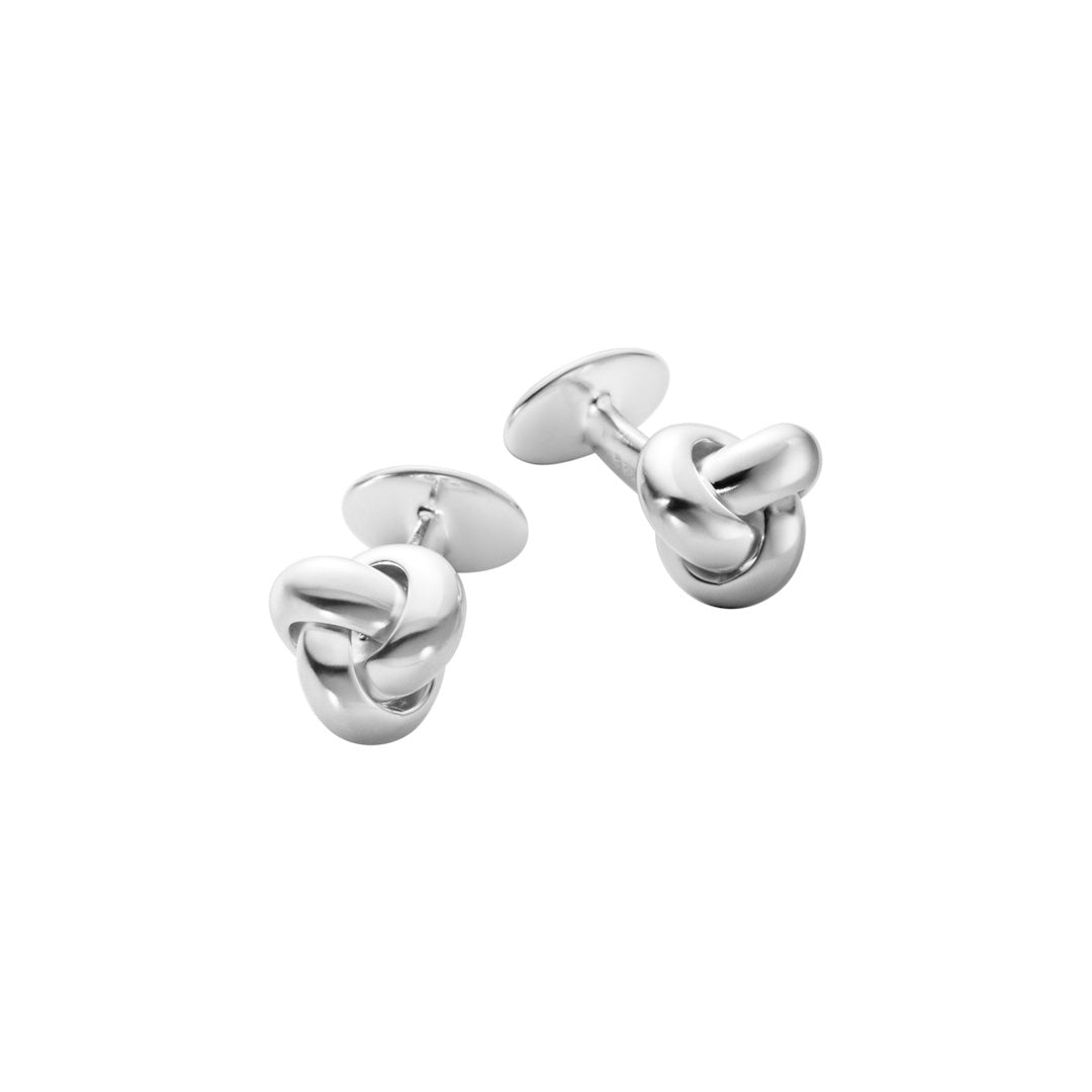 Elegant Silver Classic Knot Cufflinks for Men - Perfect for Weddings, Business Meetings & Formal Events