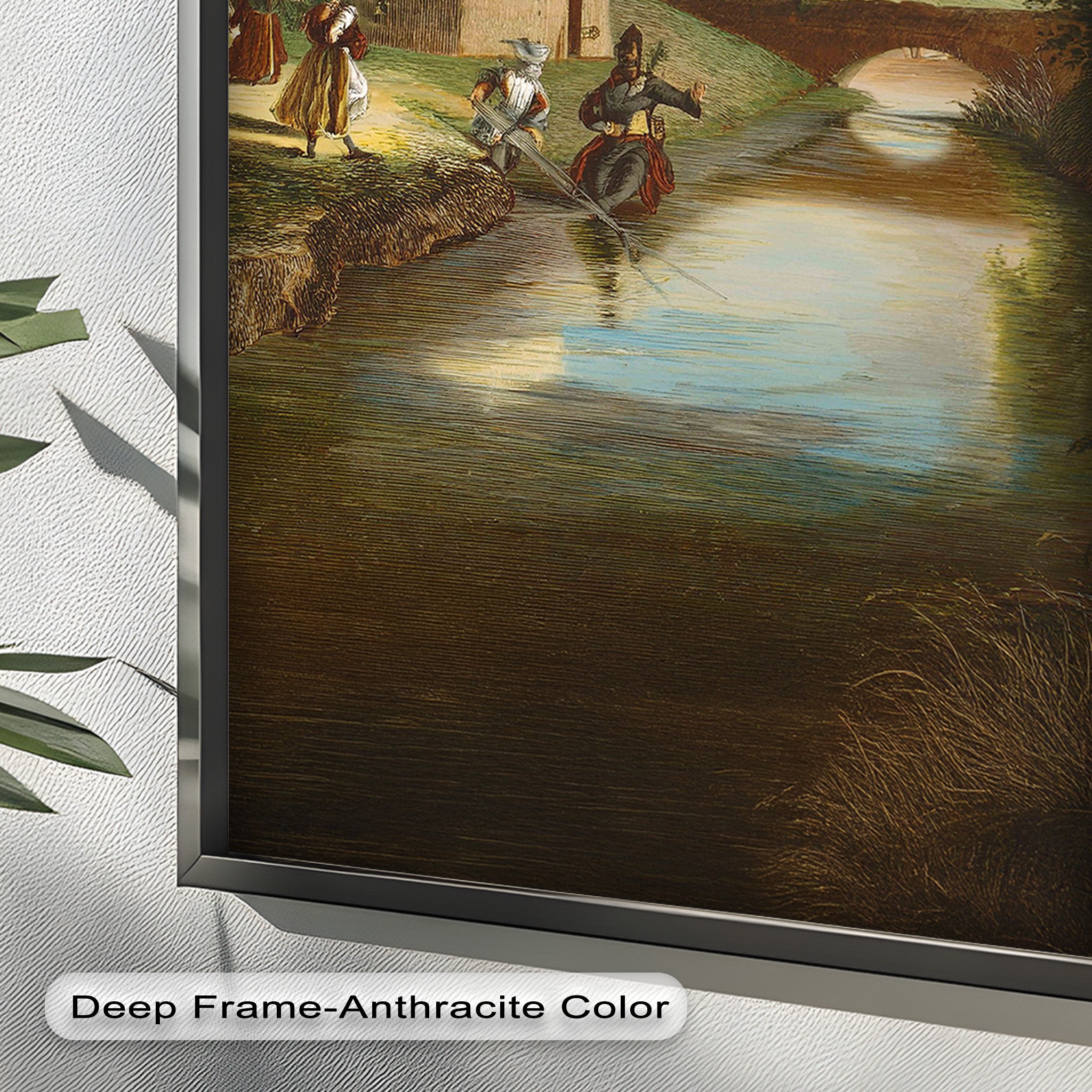 Romantic English Countryside Historic Oil Painting - A Day by the River - Perfect for Home Decor, Living Room Wall Art & Gift Ideas