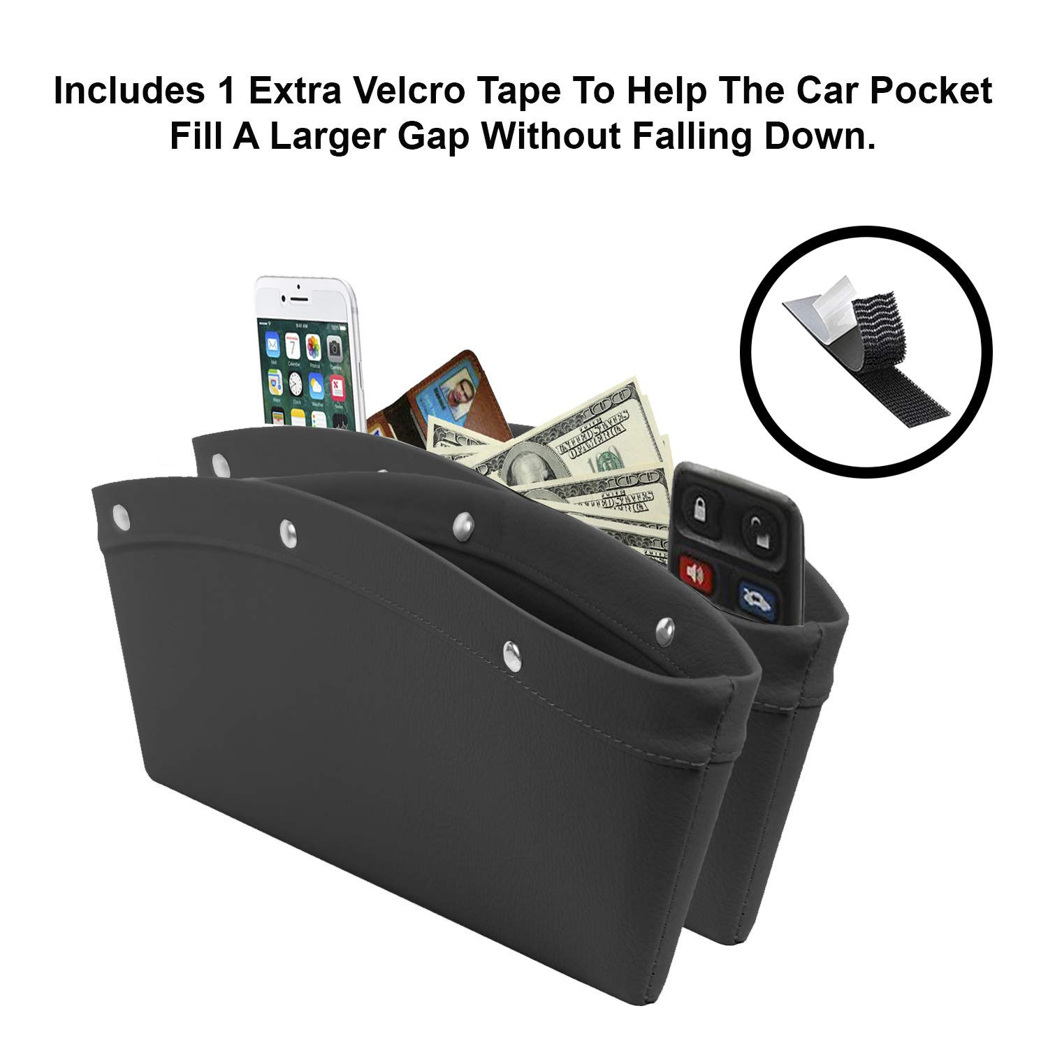 Lebogner Adjustable Steering Wheel Tray with Non-Slip Surface & 2-Pack Car Seat Gap Organizer - Perfect for Eating, Working & Storing Items While Driving
