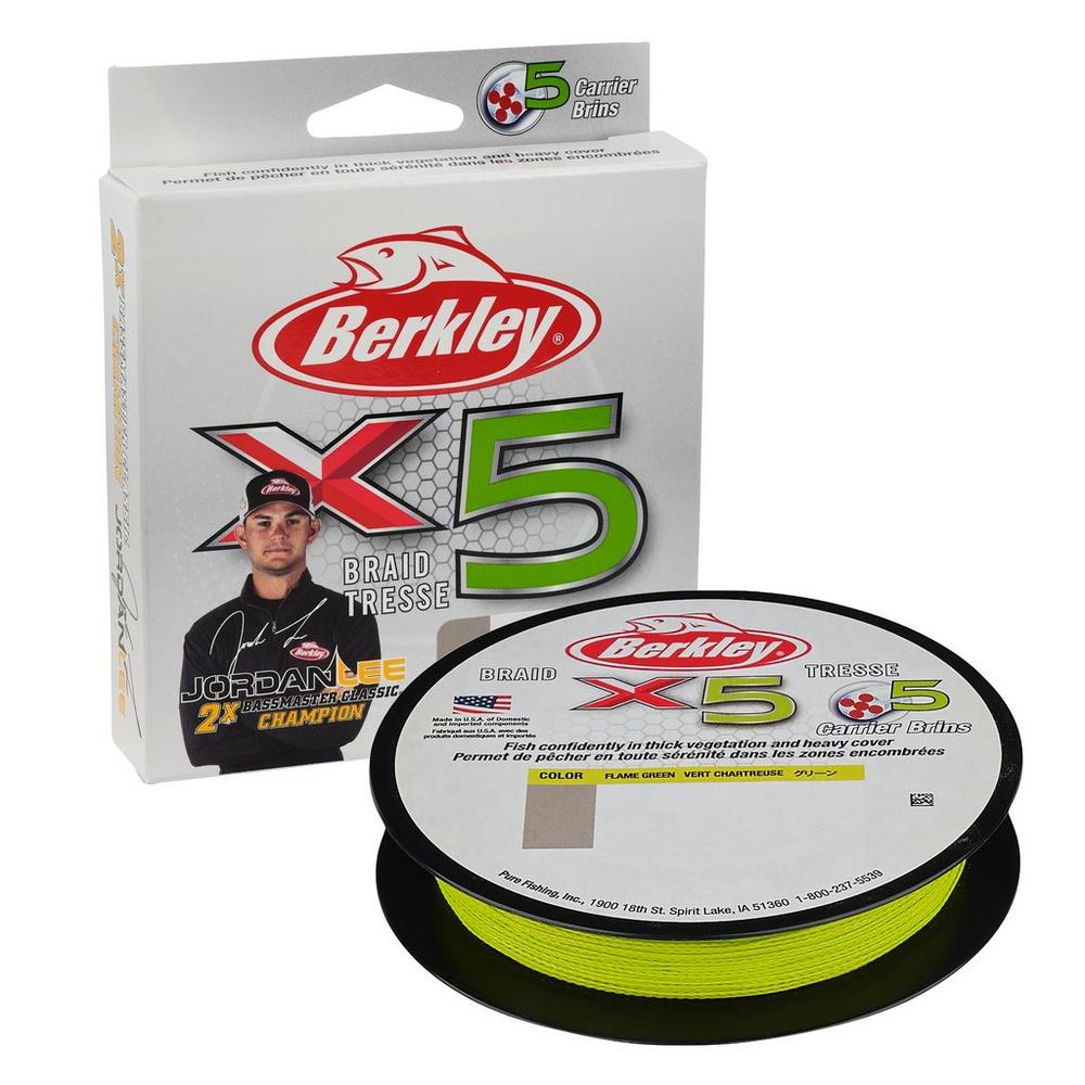 Berkley X5 Braid 5 Carrier High Strength Braided Fishing Line - Perfect for Saltwater, Freshwater, and Offshore Fishing