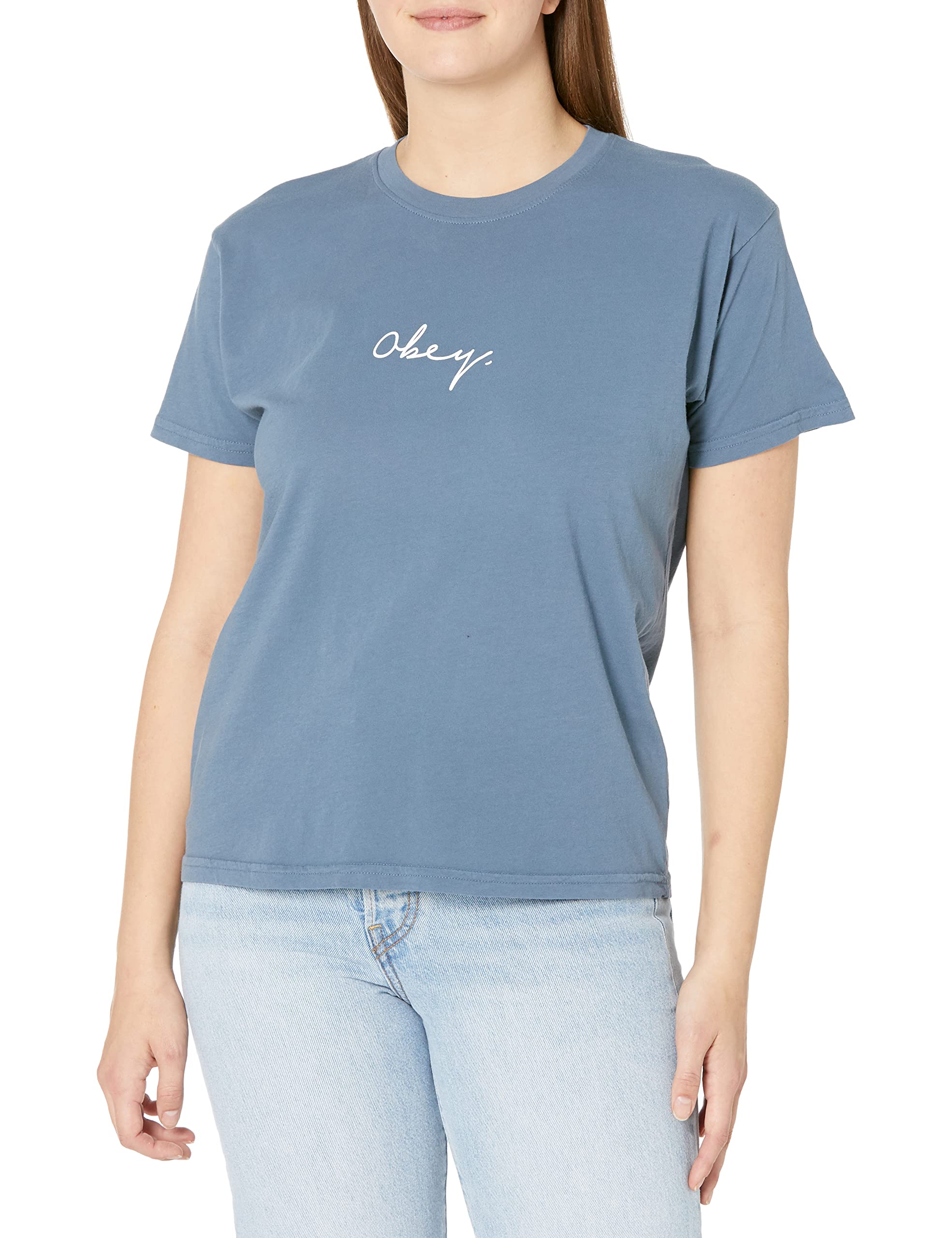 Obey Women's House T-Shirt | Vintage Graphic Tee for Women | Casual Streetwear Fashion | Perfect for Everyday Wear, Concerts & Outings