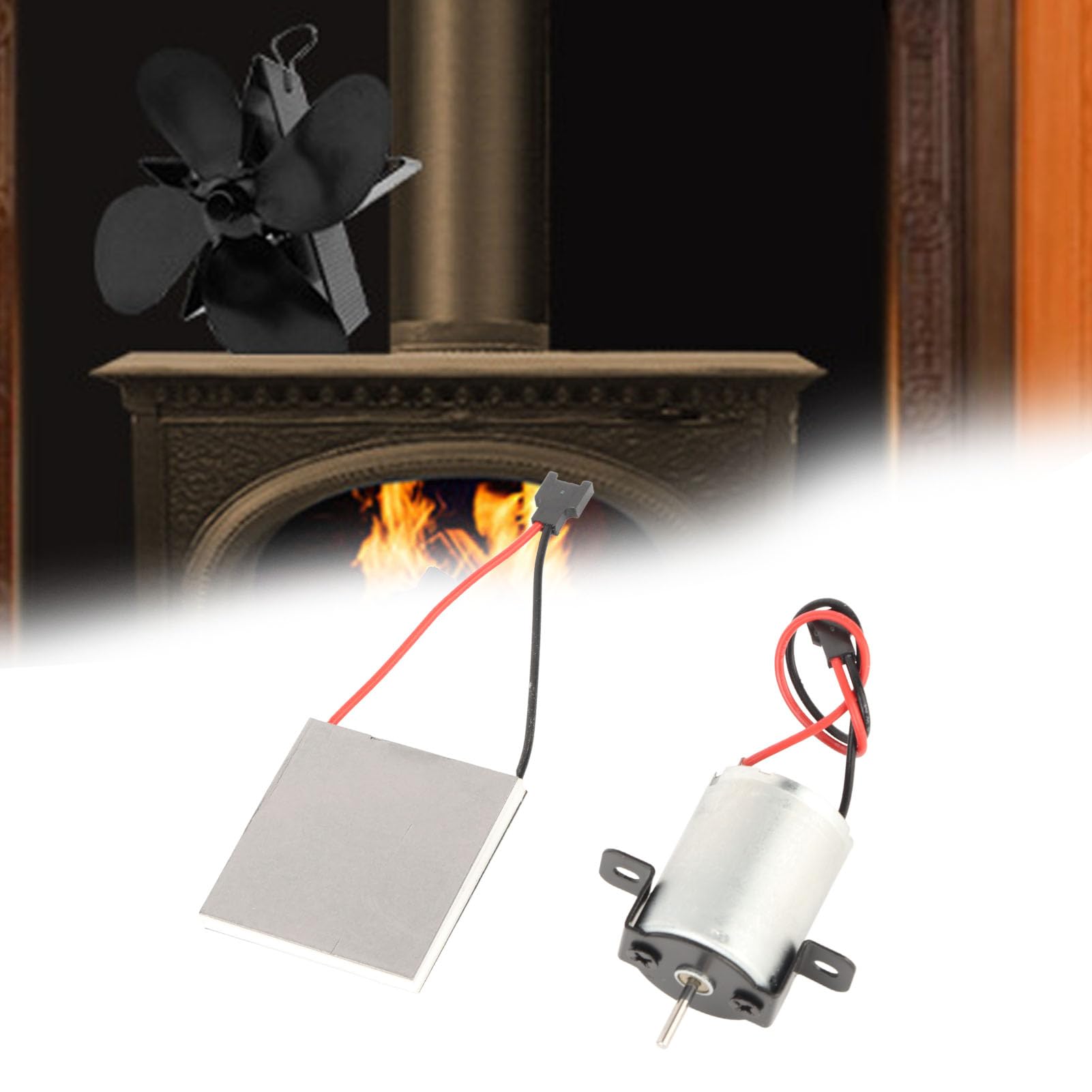 Replacement Fireplace Blower Fan Kit - High Efficiency Heat Powered Stove Fan Motor with Power Generation Sheet | Perfect for Wood Burning Stoves, Fireplace Heating & Home Heating Solutions