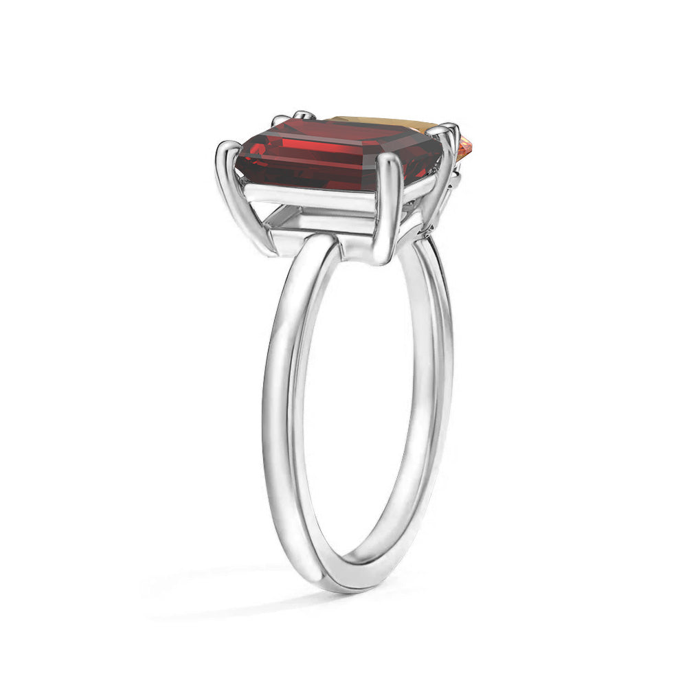Personalized Garnet Birthstone Toi et Moi Ring for Women - Romantic Anniversary Gift for Her, Valentine's Day, Engagement or Wedding Jewelry