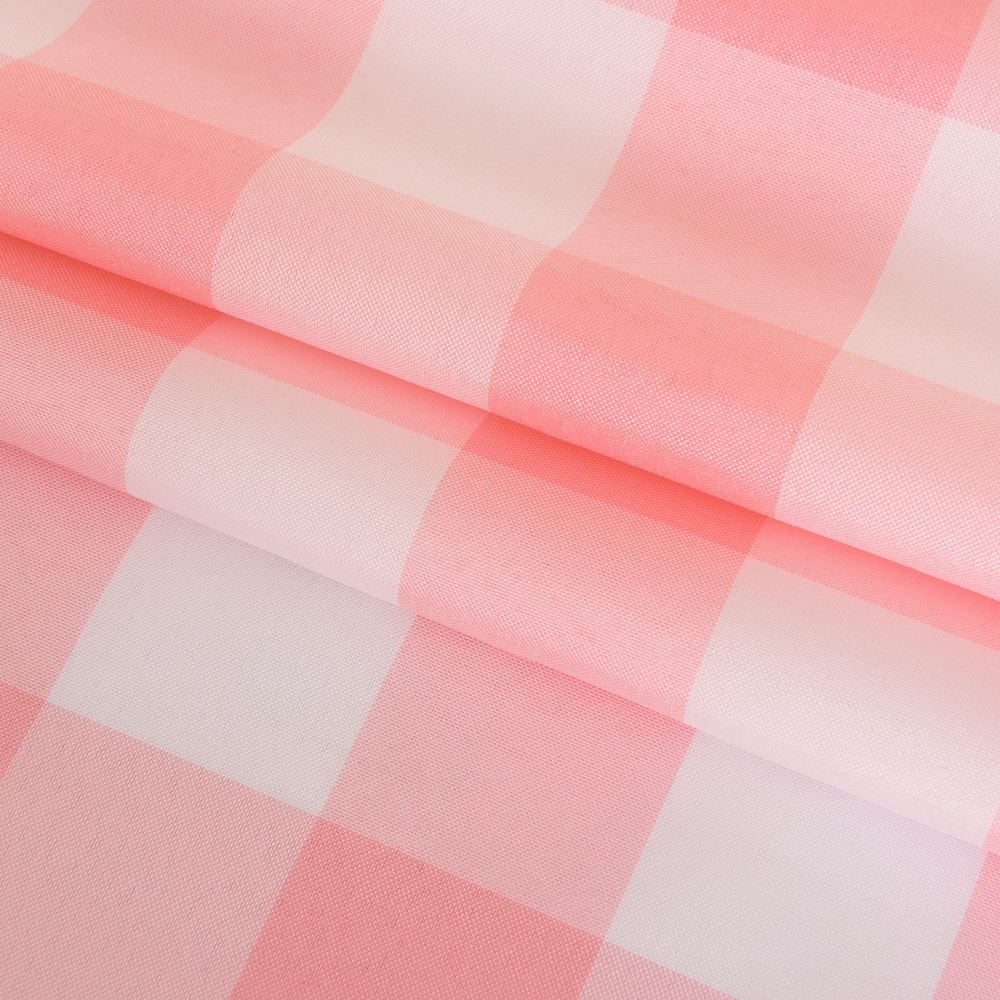 2 Pack Waterproof Polyester Checkered Tablecloth 60x84 Inch - Oil & Stain Resistant Rectangular Table Cover for Outdoor Picnics, Parties, BBQs, and Dining (Pink & White) | Perfect for Patio, Garden, and Indoor Decor