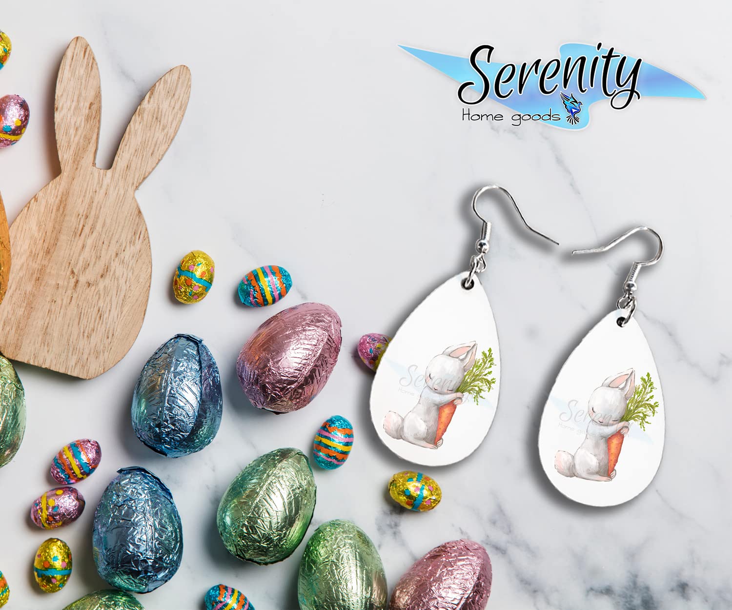 Easter Bunny Egg Dangle Earrings Set for Women - Cute Spring Holiday Jewelry Gifts - Double Sided Printed Fashion Earrings - Perfect for Easter Sunday, Passover & Spring Parties - Adorable Gift for Girlfriend, Wife & Teens