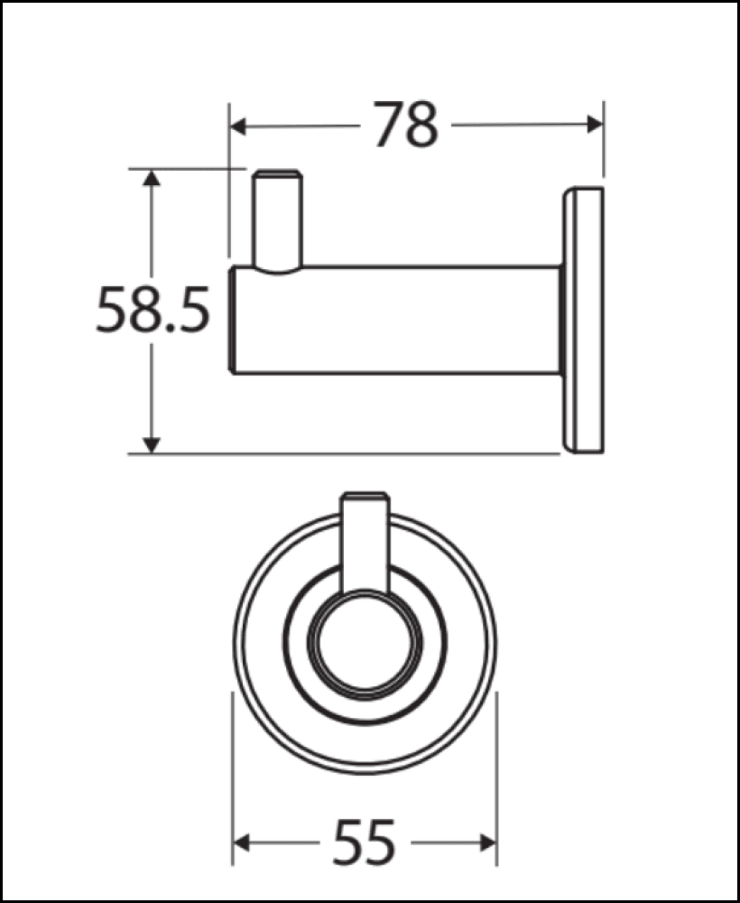 Fienza Brushed Nickel Axle Robe Hook 83104BN - Heavy Duty Bathroom & Bedroom Wall Mounted Towel Hanger for Home Decor