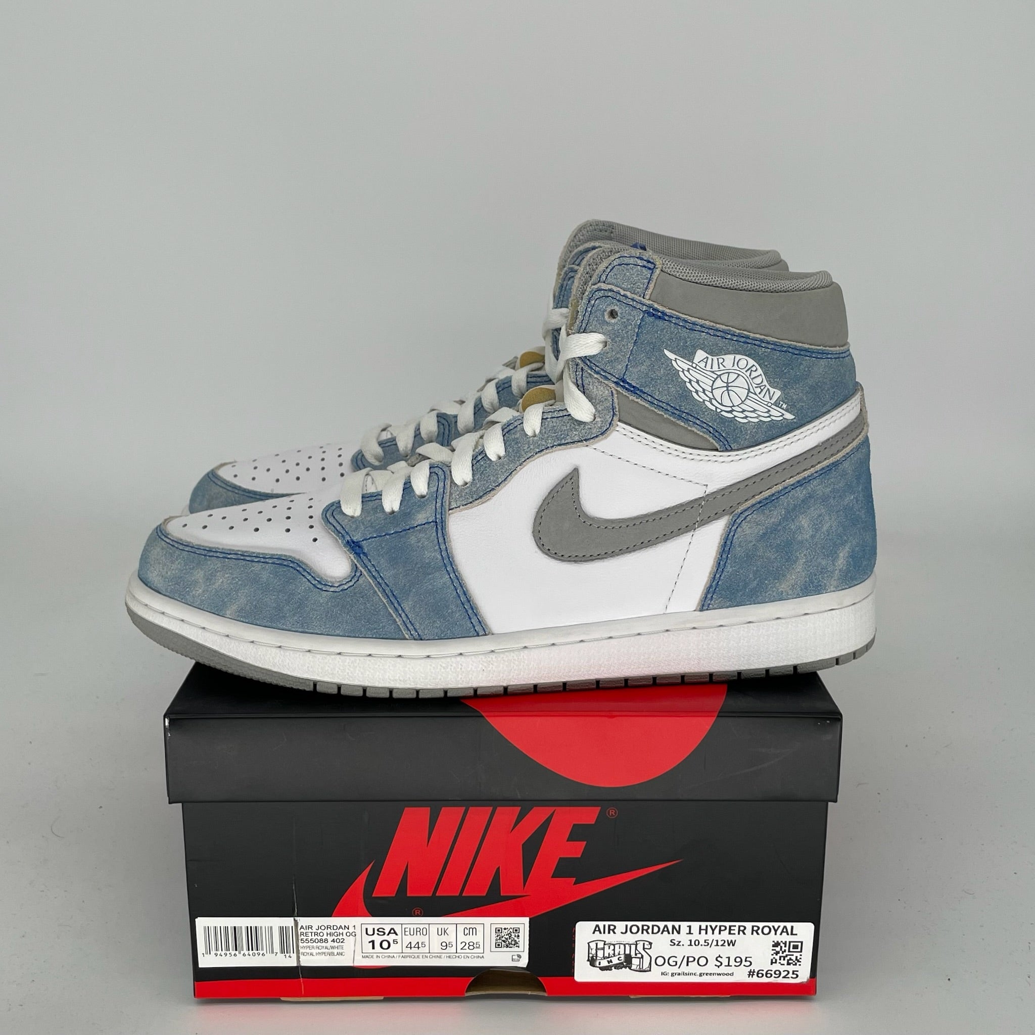 AIR JORDAN 1 HYPER ROYAL Men's Basketball Shoes Size 10.5 - Style 555088-402 | Perfect for Streetwear & Sneaker Collectors