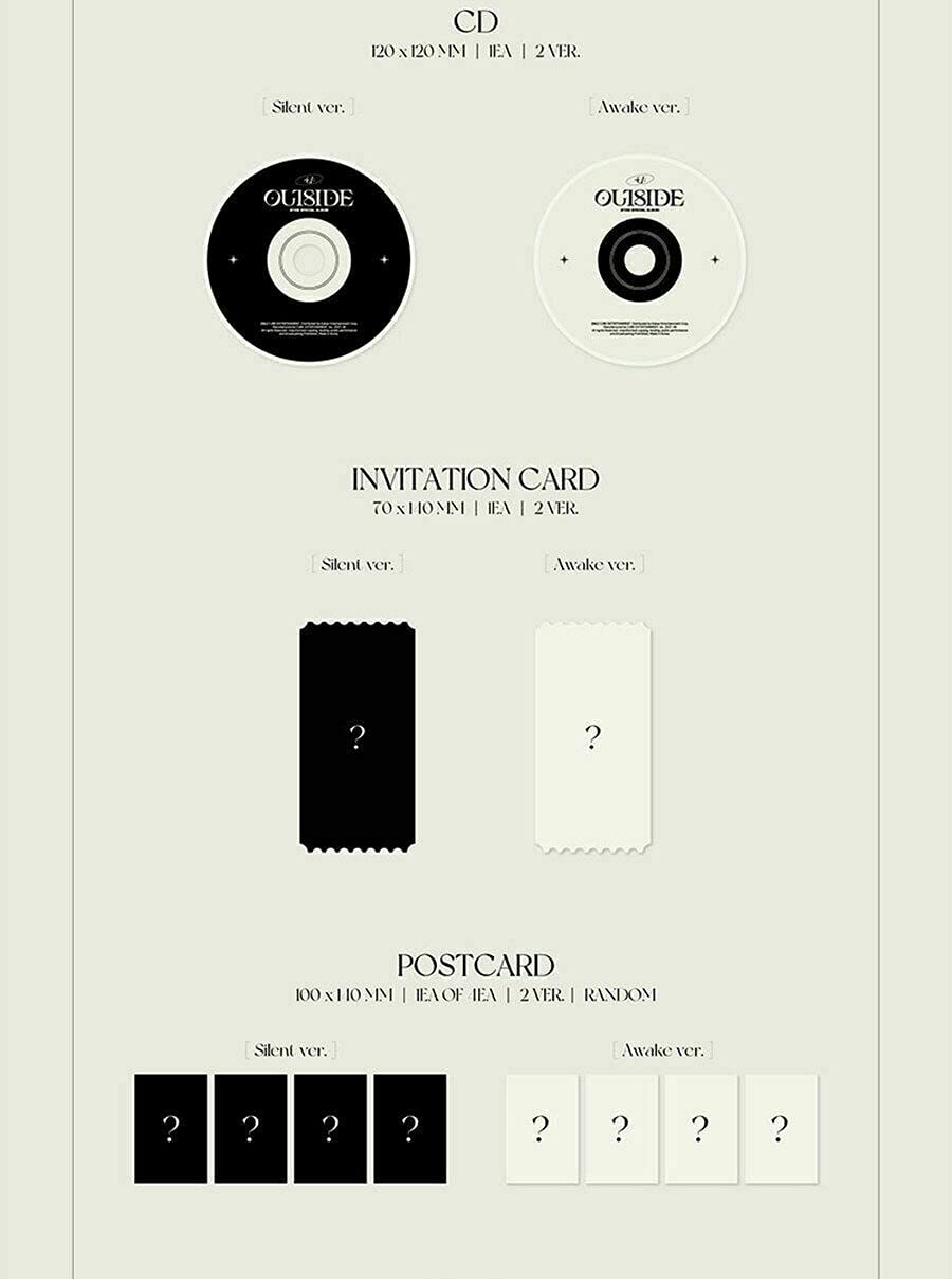 BTOB 4U : OUTSIDE Special Album [SILENT / AWAKE] - Random Version CD + 96p Photo Book + Lyric Paper + Invitation Card + Post Card + Photo Card + Film Photo Card - K-Pop Collectors Edition - Perfect for Fans, Gifts, and Music Enthusiasts