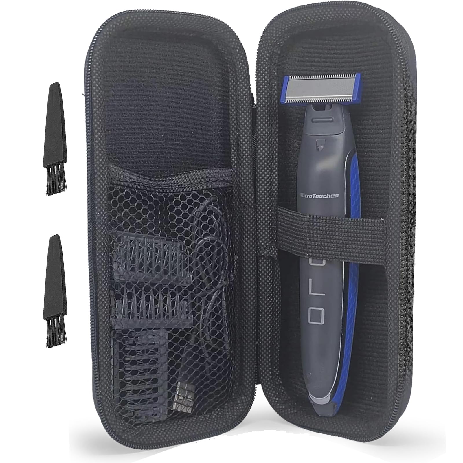 Hard Storage Travel Case for Micro Touch Solo Full Body Trimmer & Shaver - Durable Protective Cover with 2 Brushes | Perfect for Travel, Gym & Home Organization