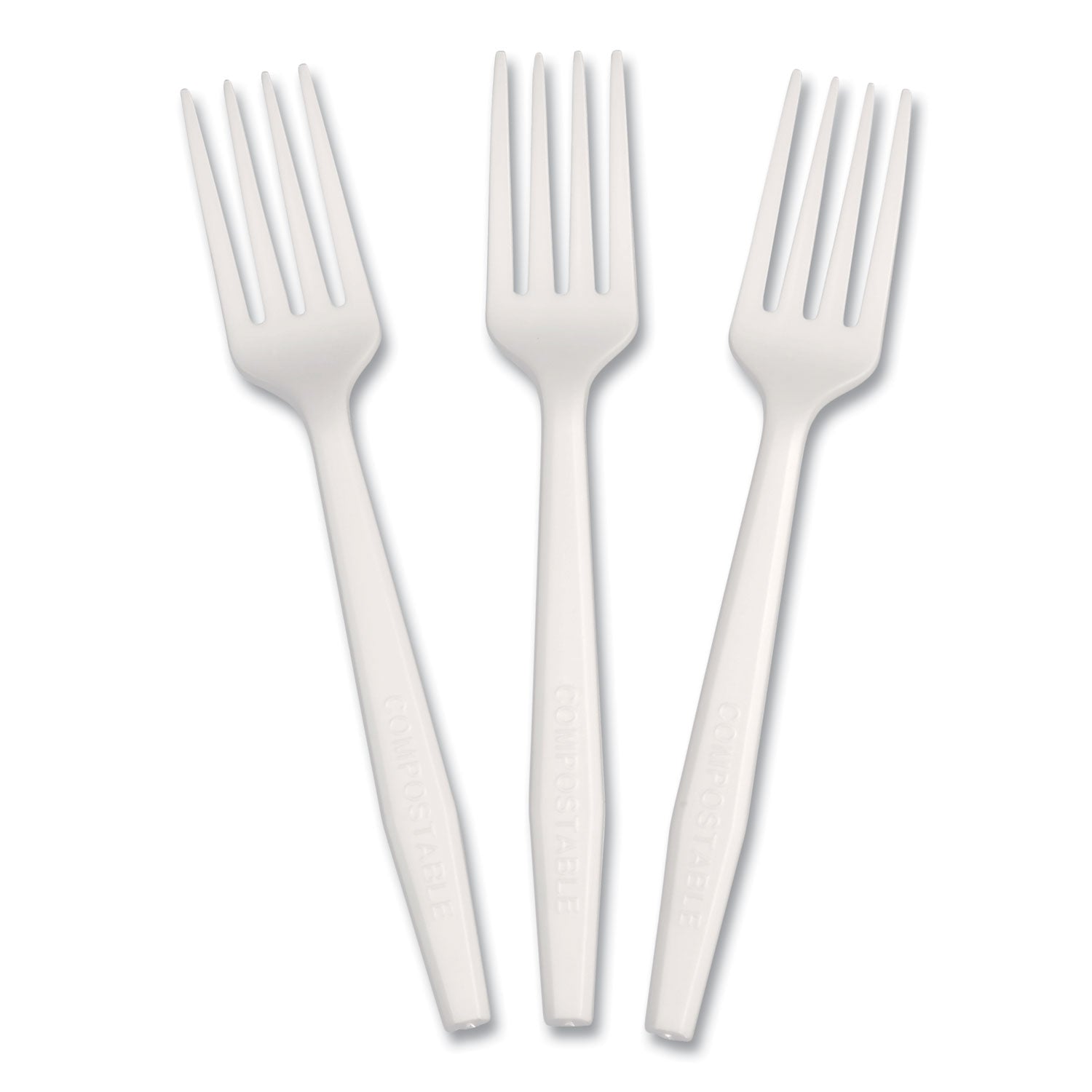 AmerCareRoyal® Heavyweight CPLA Cutlery - 1000 White Plastic Forks per Carton | Eco-Friendly Disposable Utensils for Parties, Catering & Picnics