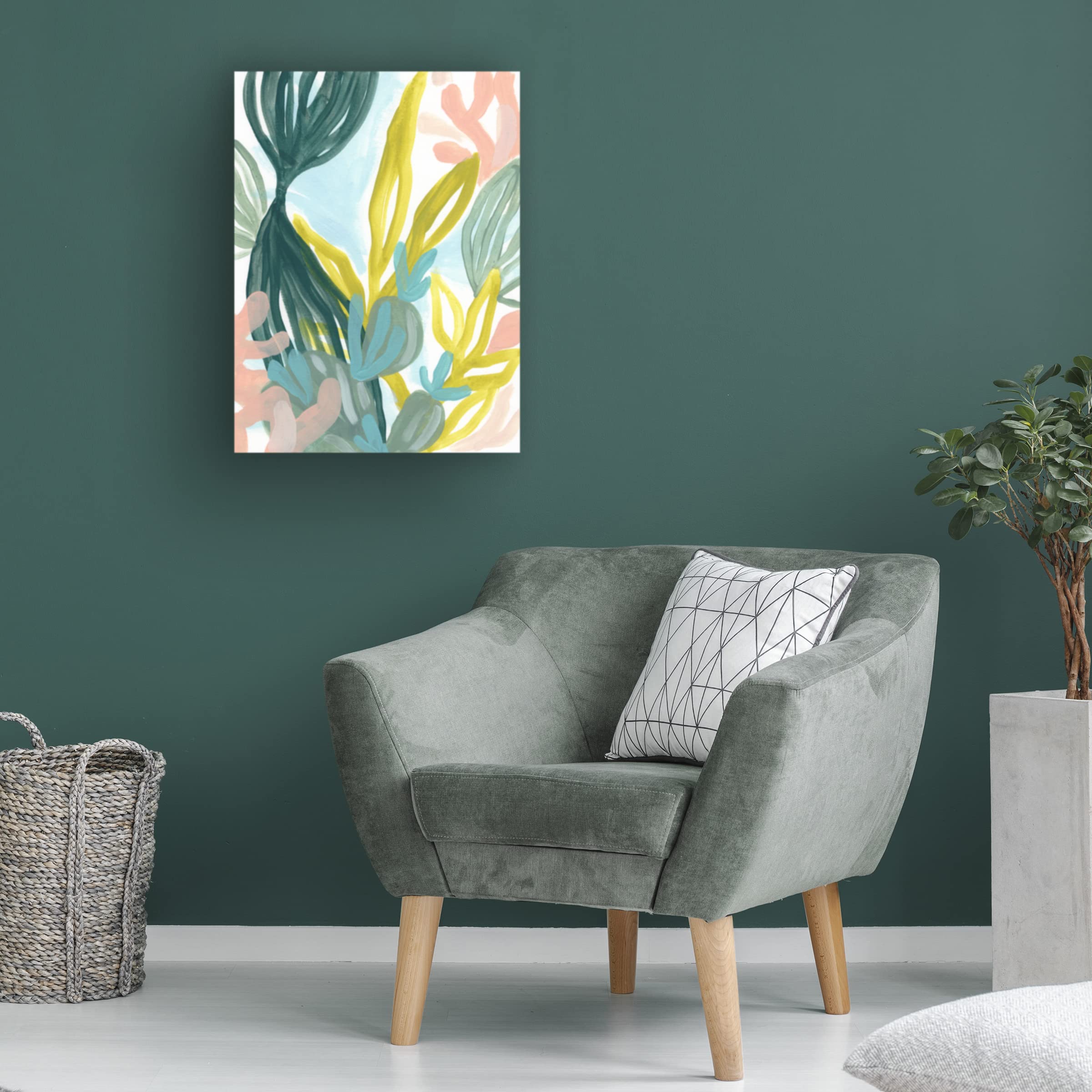 Trademark Fine Art 'Coral Garden I' Canvas Wall Art Print by June Erica Vess - Vibrant Ocean Painting for Living Room, Bedroom & Office Decor