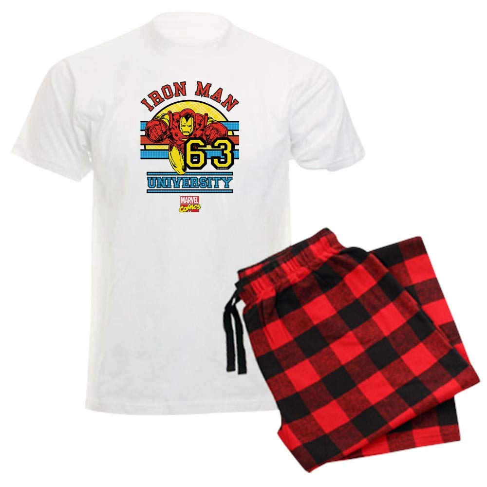 Iron Man University Men's Lightweight Pajama Set - Superhero Sleepwear for Marvel Fans, Comfortable Lounge & Sleep Pajamas for College Dorm or Home Use