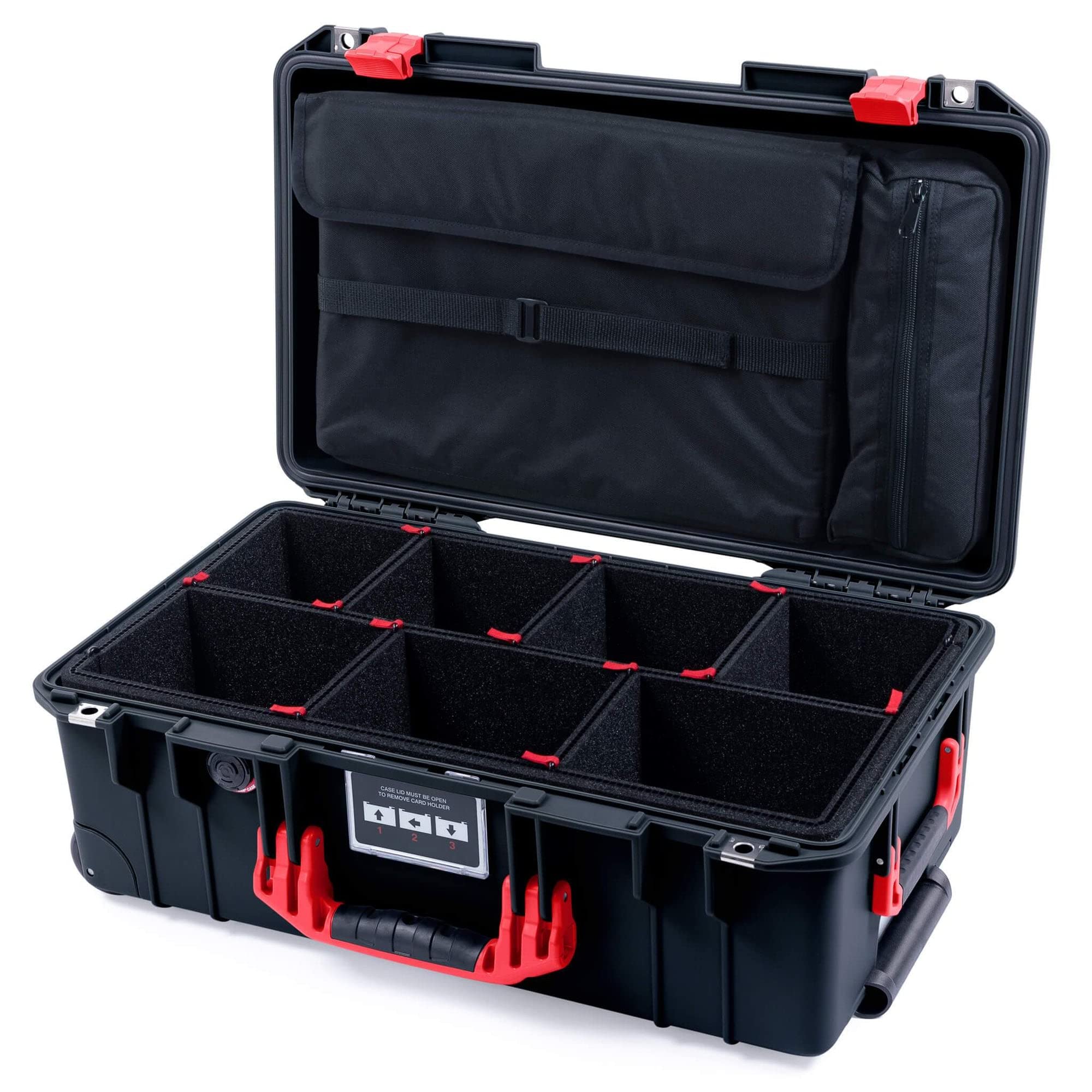 Pelican 1535 Air Case - Black & Red Waterproof Travel Case with TrekPak Dividers & Laptop Pouch | Perfect for Camera Equipment, DJ Gear & Outdoor Adventures | Durable Protection for Air Travel & Harsh Environments