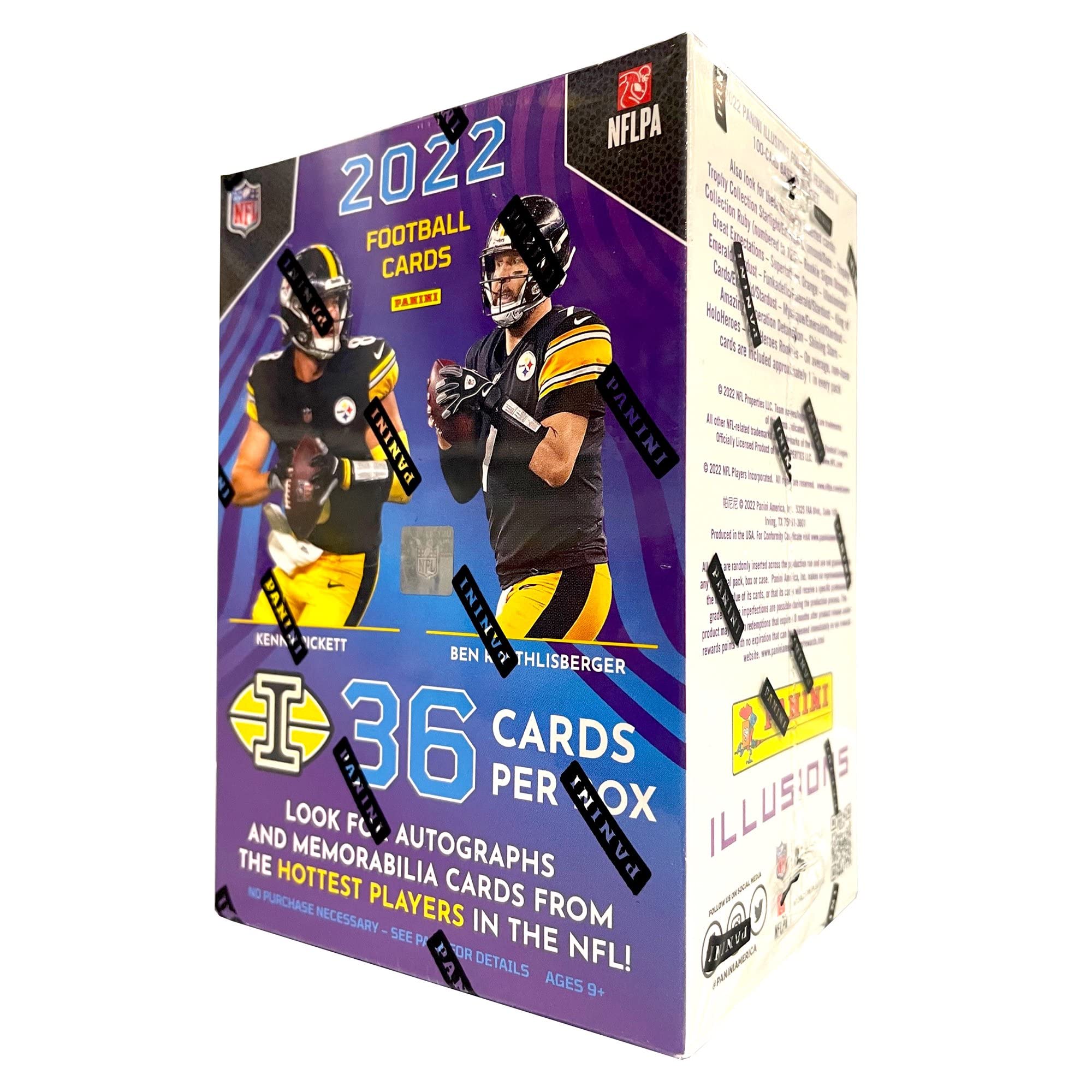 2022 Panini Illusions NFL Football Trading Cards Blaster Box - 36 Collectible Cards for Sports Fans & Collectors - Perfect for Trading, Gifting, and Display
