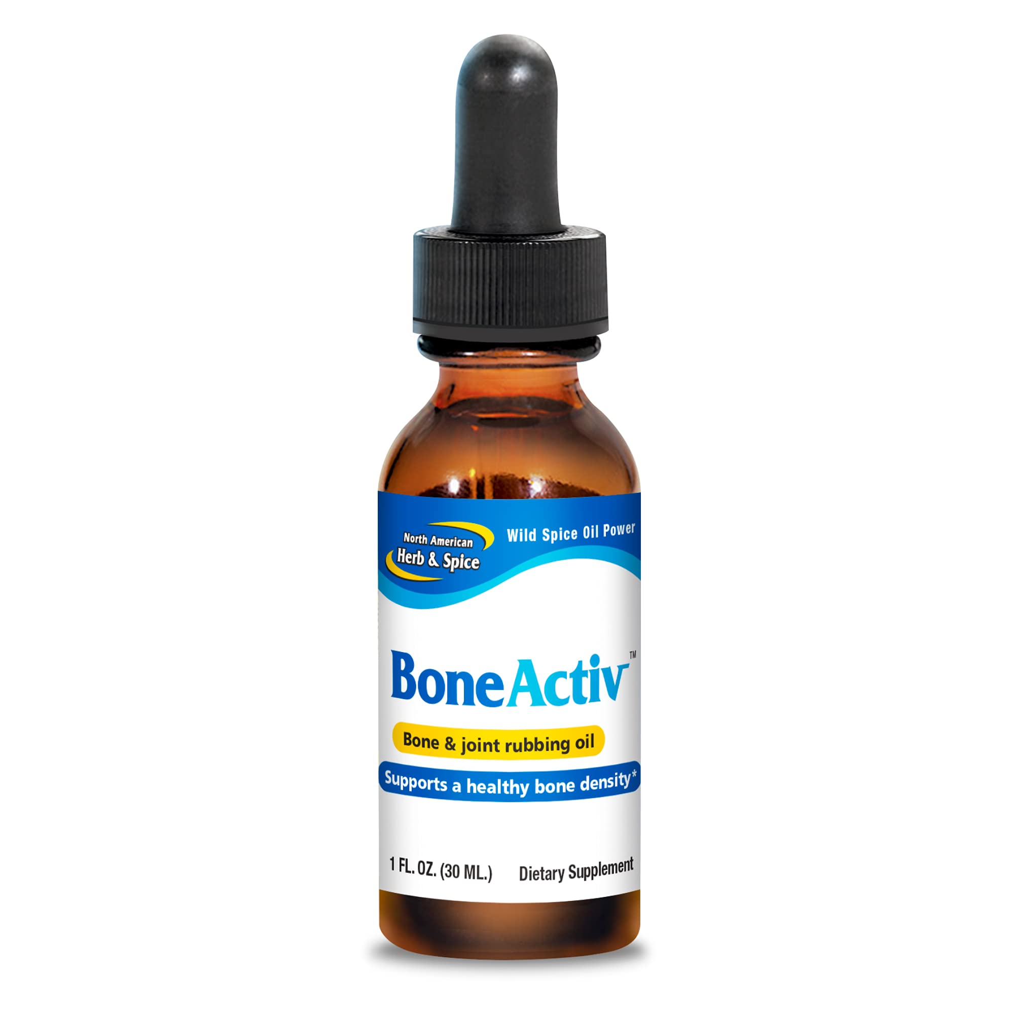 North American Herb & Spice BoneActiv Bone & Joint Support Rubbing Oil - 1 fl oz - Non-GMO, Vegan Formula - Promotes Healthy Bones & Joints - 173 Servings - Ideal for Athletes, Seniors & Active Lifestyles