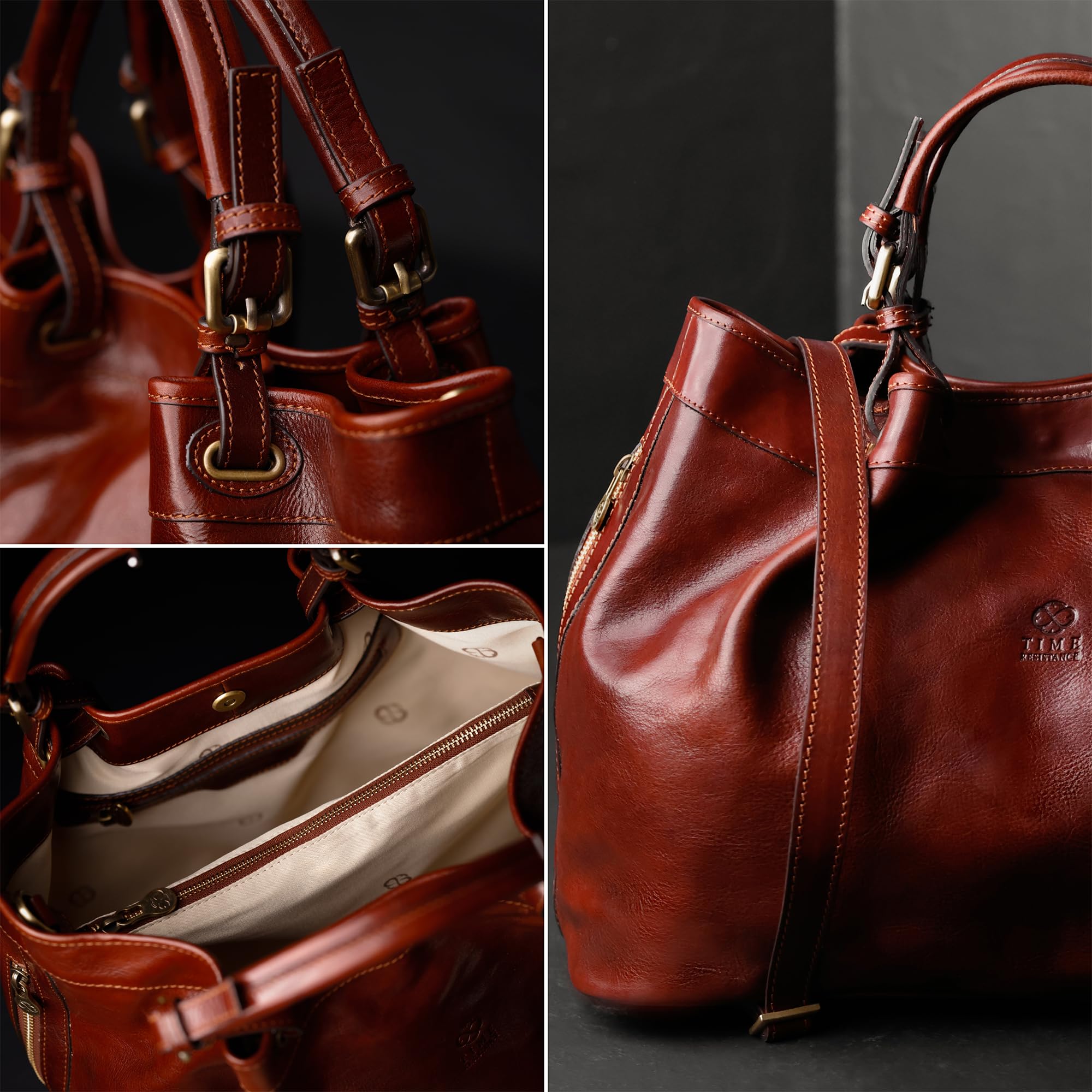 Premium Full-Grain Leather Handbag for Women - Timeless Top Handle Purse with Scratch-Resistant Finish - Perfect for Work, Travel & Evening Events