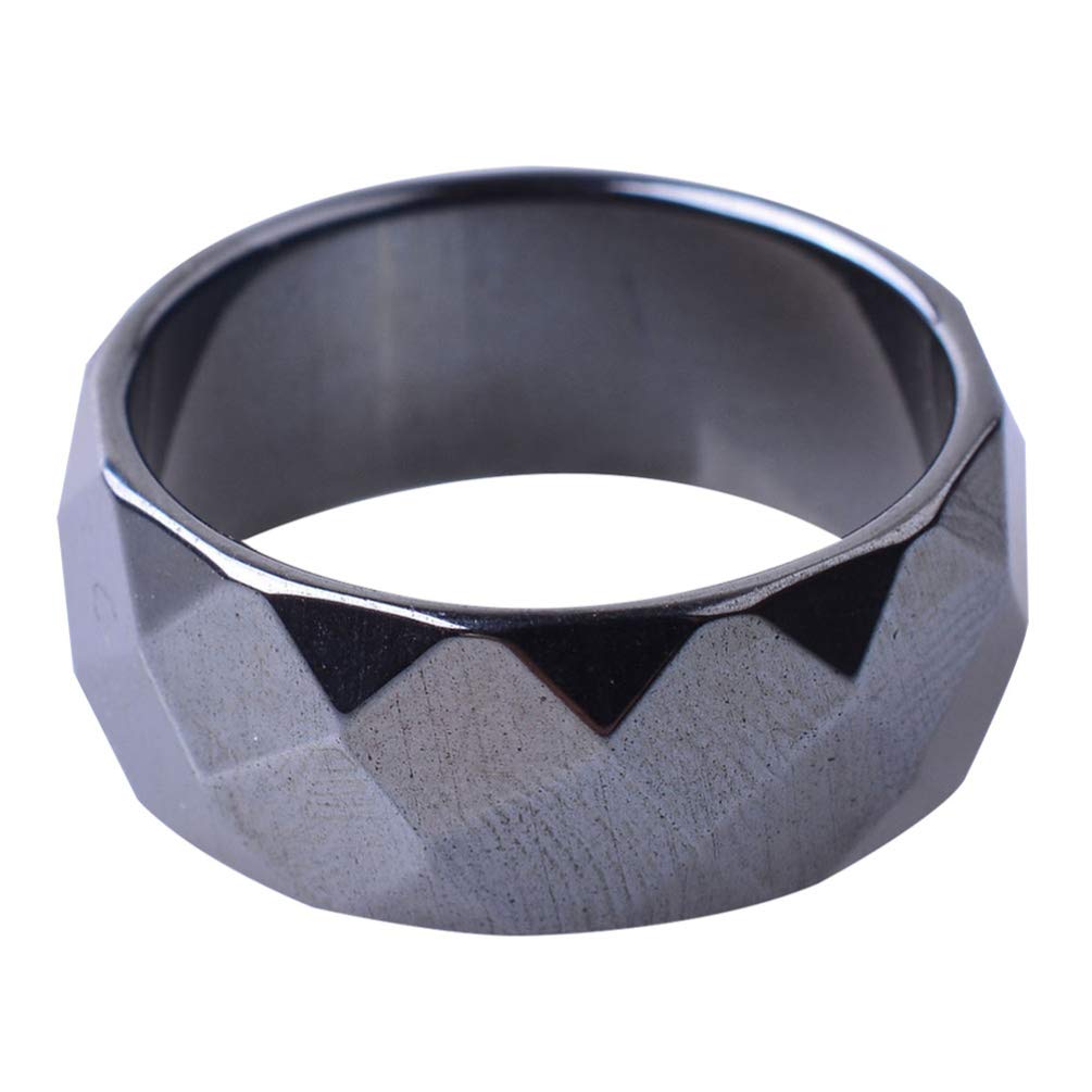 DOITOOL Black Signet Ring for Men - Meteorite Inlay Wide Faceted Biker Ring - Stylish Fashion Jewelry Gift for Dad, Husband, Boyfriend - Perfect for Father's Day, Birthday, Anniversary & Everyday Wear