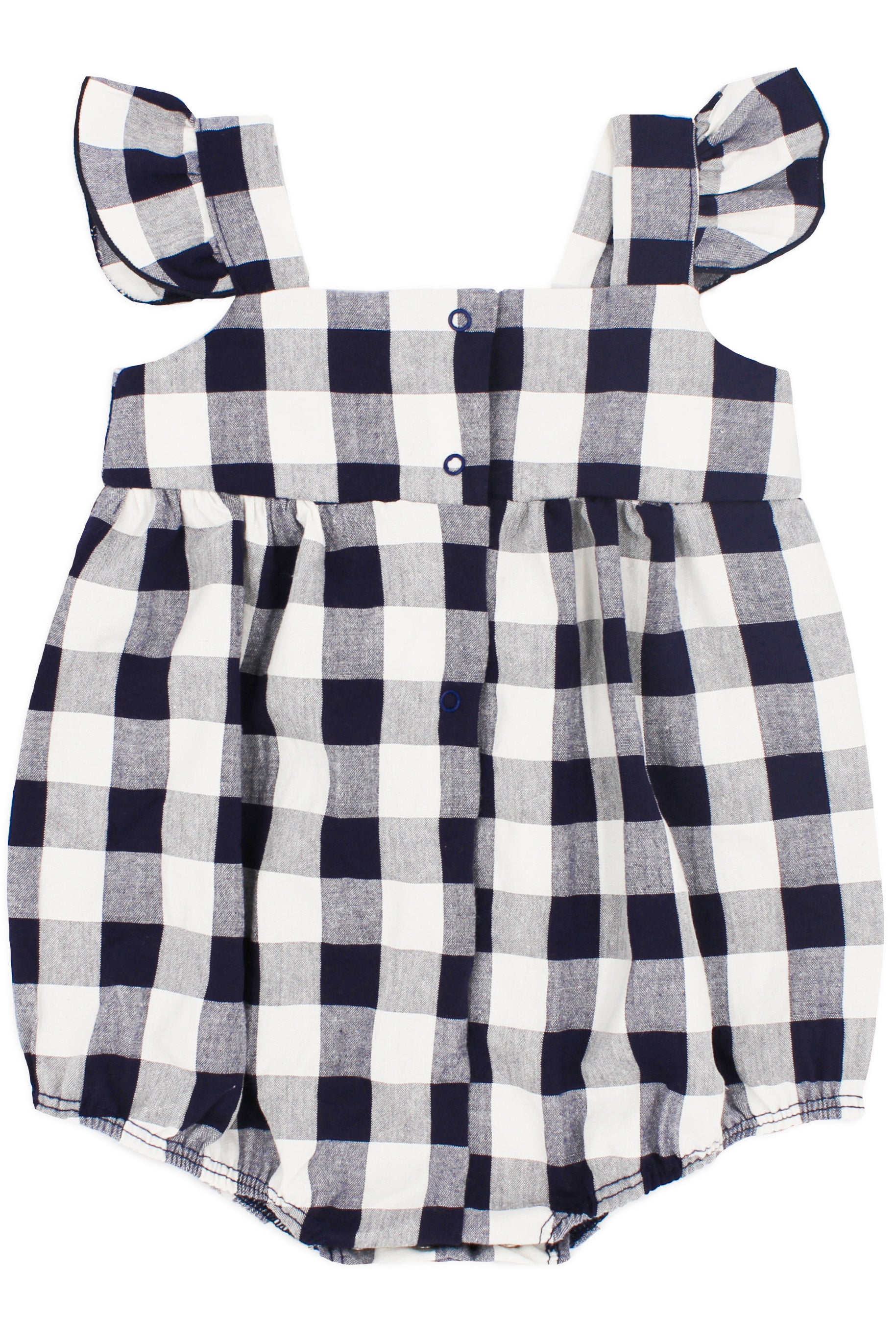 Lillia Navy Gingham Romper for Women - Summer Casual Jumpsuit with Pockets | Perfect for Beach Outings, Picnics & Date Nights
