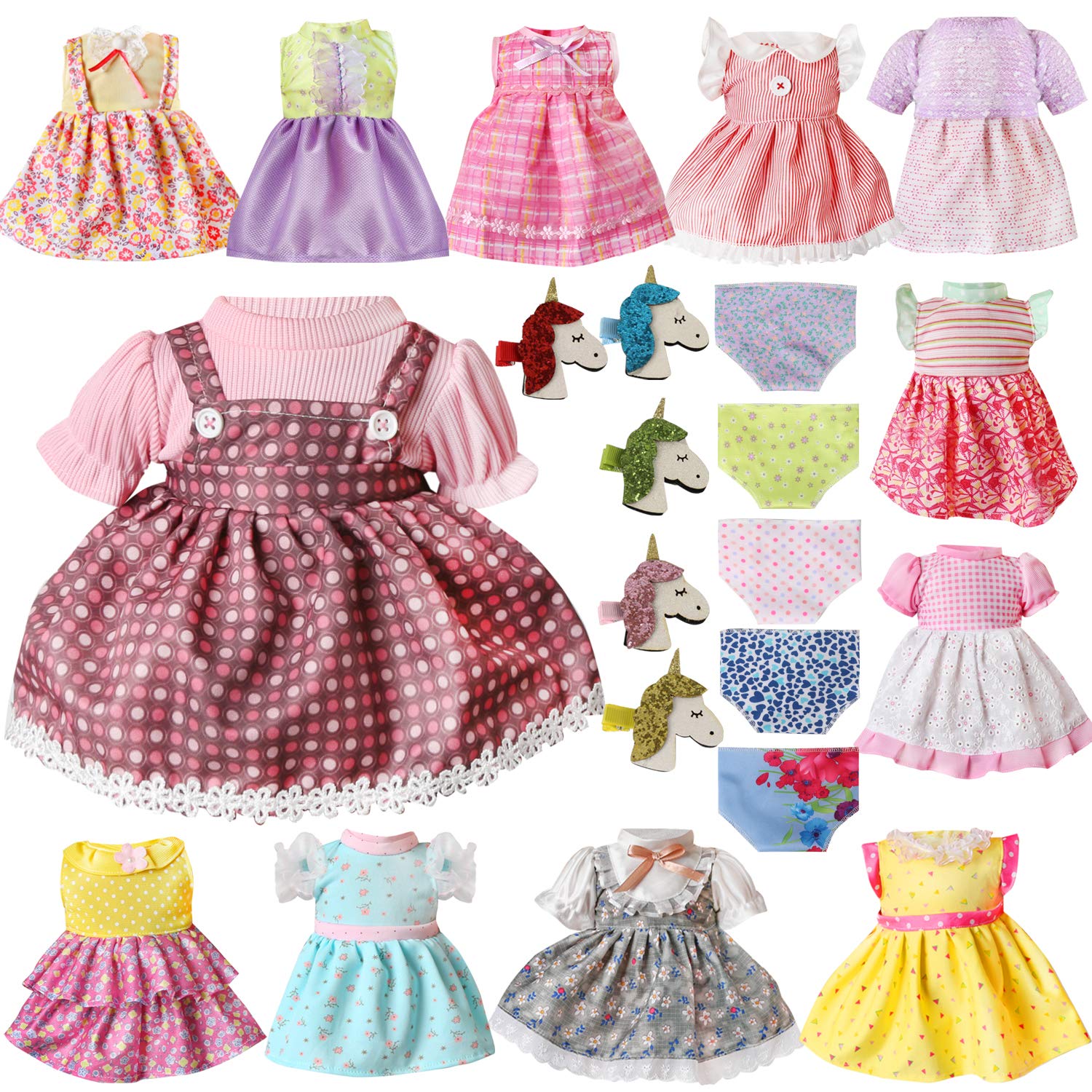 22 Pcs Doll Clothes & Accessories for 13-15 Inch Bitty Baby Dolls - Perfect Girl Gift