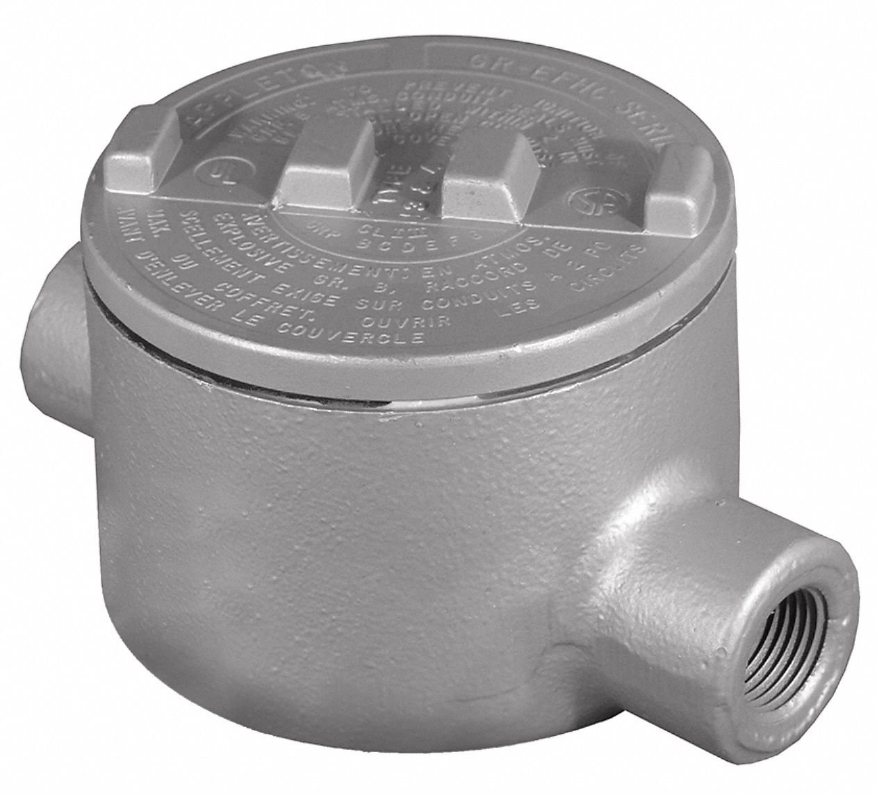 **Appleton Electric GRC50-A Conduit Outlet Body - Copper-Free Aluminum, C-Style Threaded Round for Hazardous Locations | Industrial & Commercial Electrical Wiring**    *(Use Case: Ideal for industrial facilities, commercial buildings, and hazardous environments requiring durable, corrosion-resistant electrical conduit connections.)*
