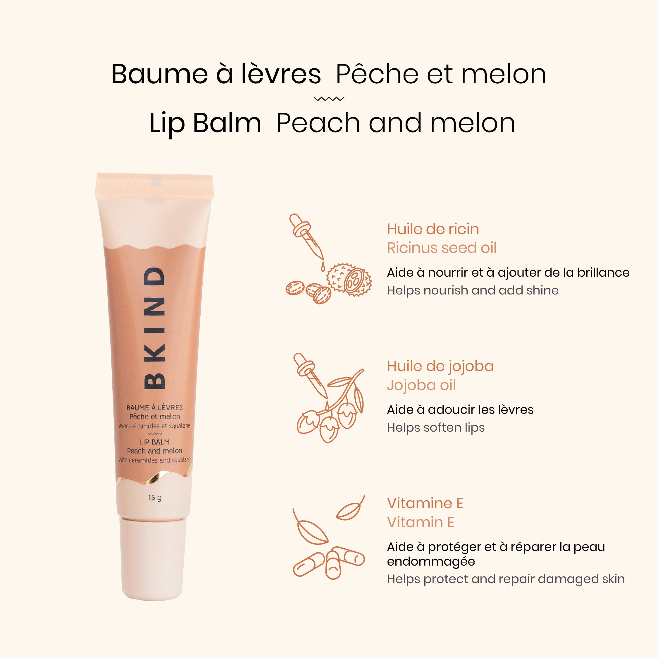 Nourishing Ceramide Lip Balm - Peach & Melon Flavor | Hydrating & Repairing Dry Lips | Perfect for Daily Use, Travel & Outdoor Activities