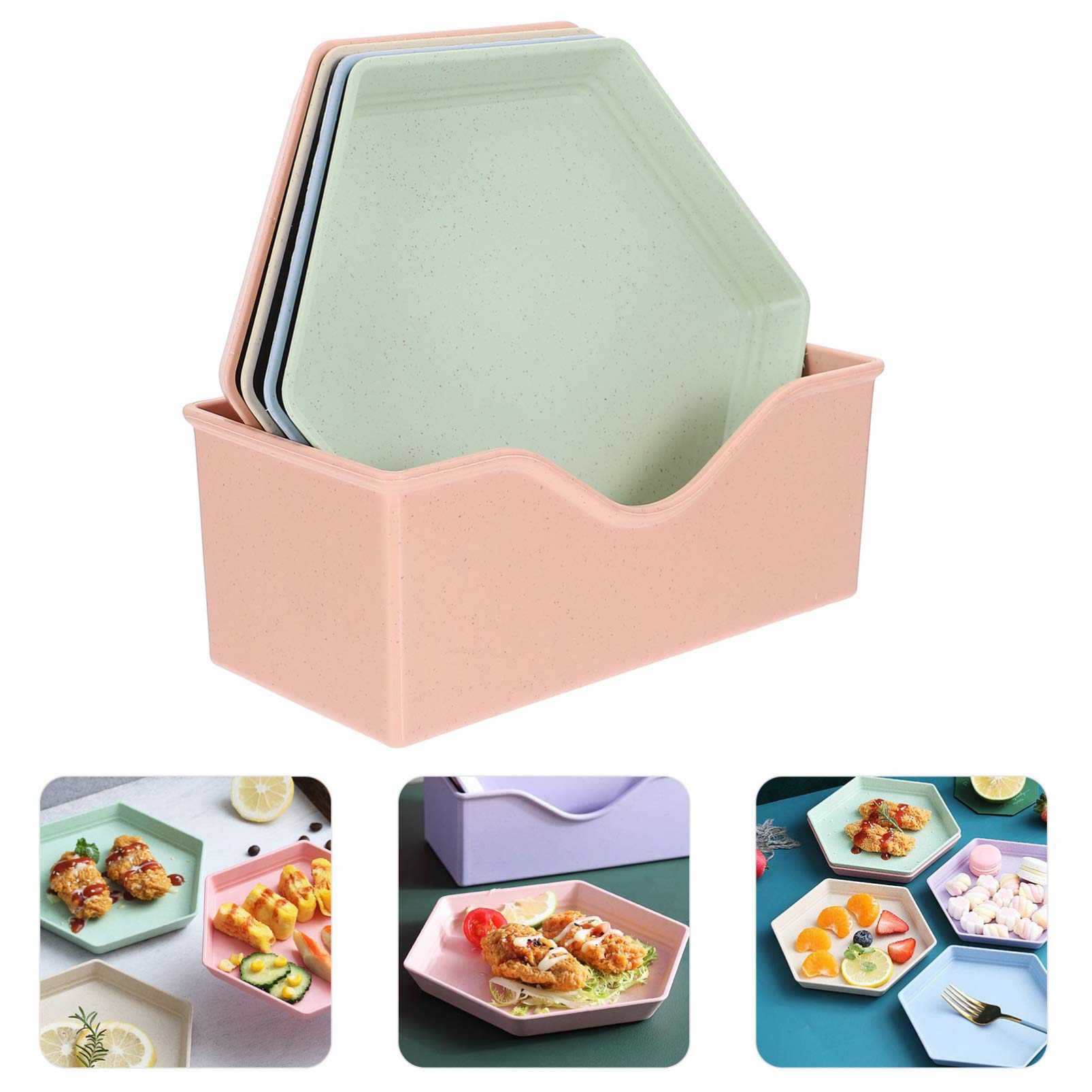 Hemoton 1 Set Divided Serving Plates - Round Plastic Dinnerware for Adults & Kids - Soup, Pasta, Salad Trays - BPA-Free Camping & Picnic Dishes - Microwave Safe Food Containers (Perfect for Family Dinners, Outdoor Parties & School Lunches)