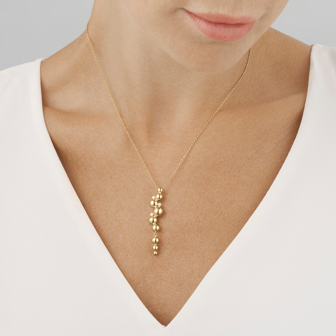 14K Gold & Diamond Moonlight Grape Pendant Necklace for Women - Elegant Jewelry Gift for Anniversary, Birthday & Special Occasions