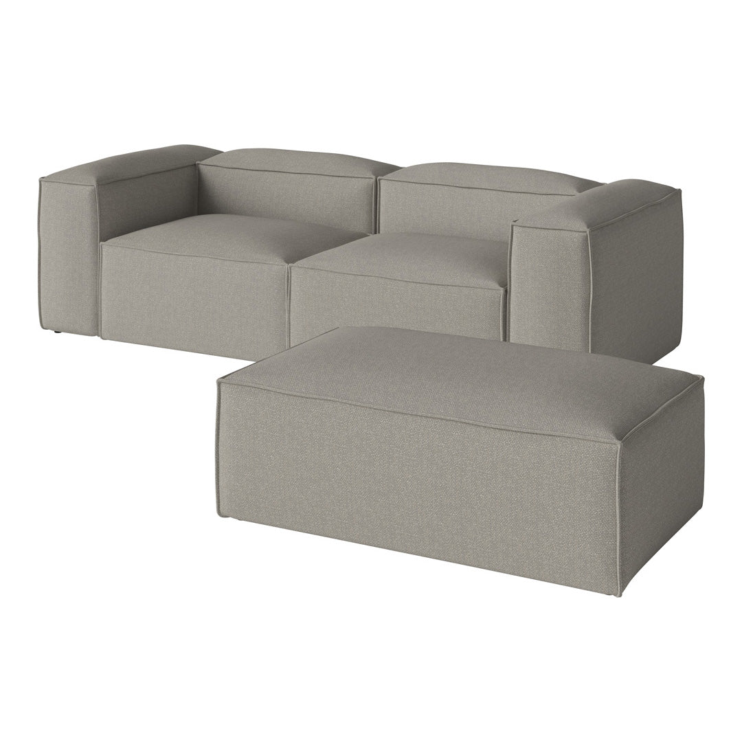 Cosima 2-Seater Small Sofa with Pouf - Compact Loveseat for Small Living Rooms, Apartments & Cozy Spaces